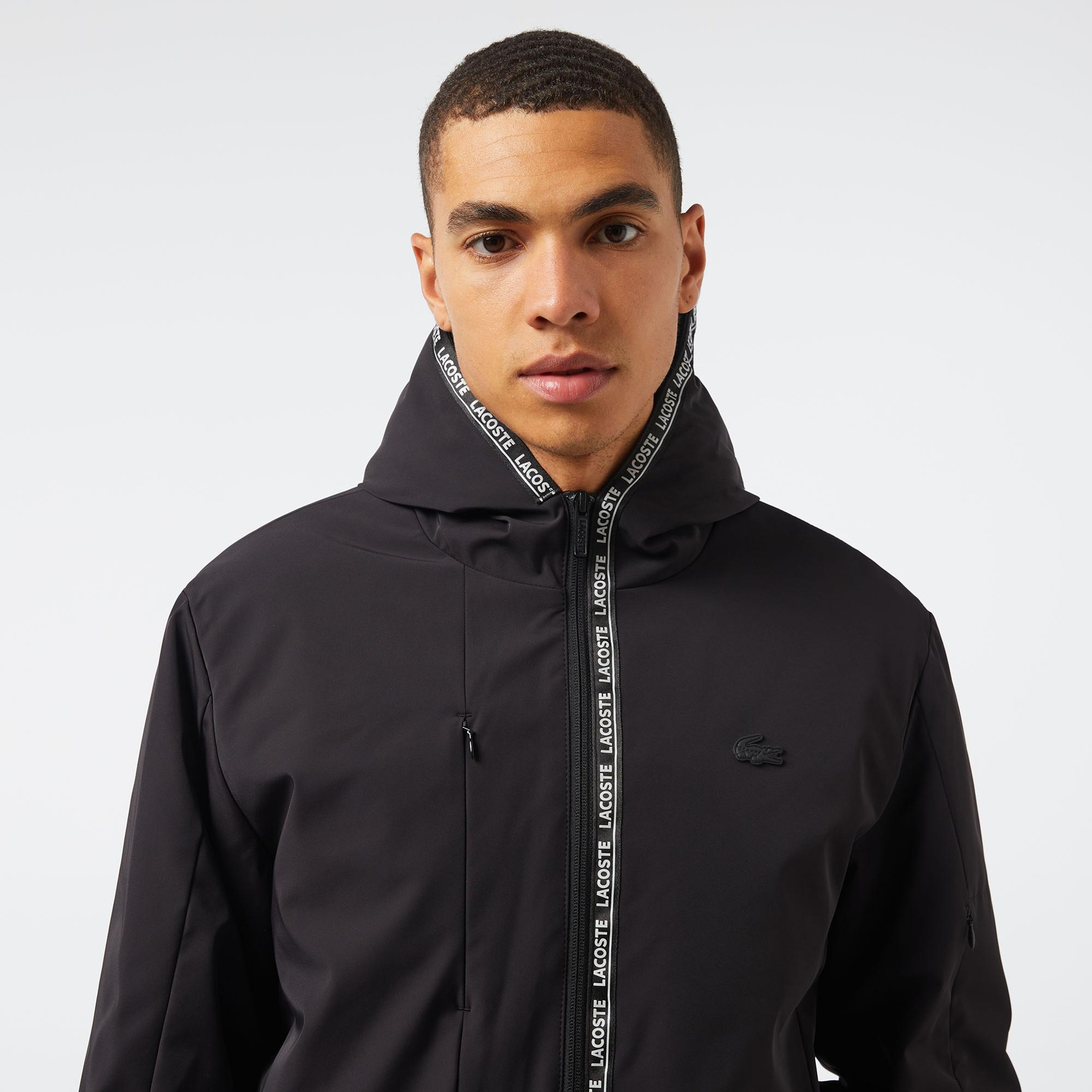 Lacoste Erkek Regular Fit Kapüşonlu Siyah Mont