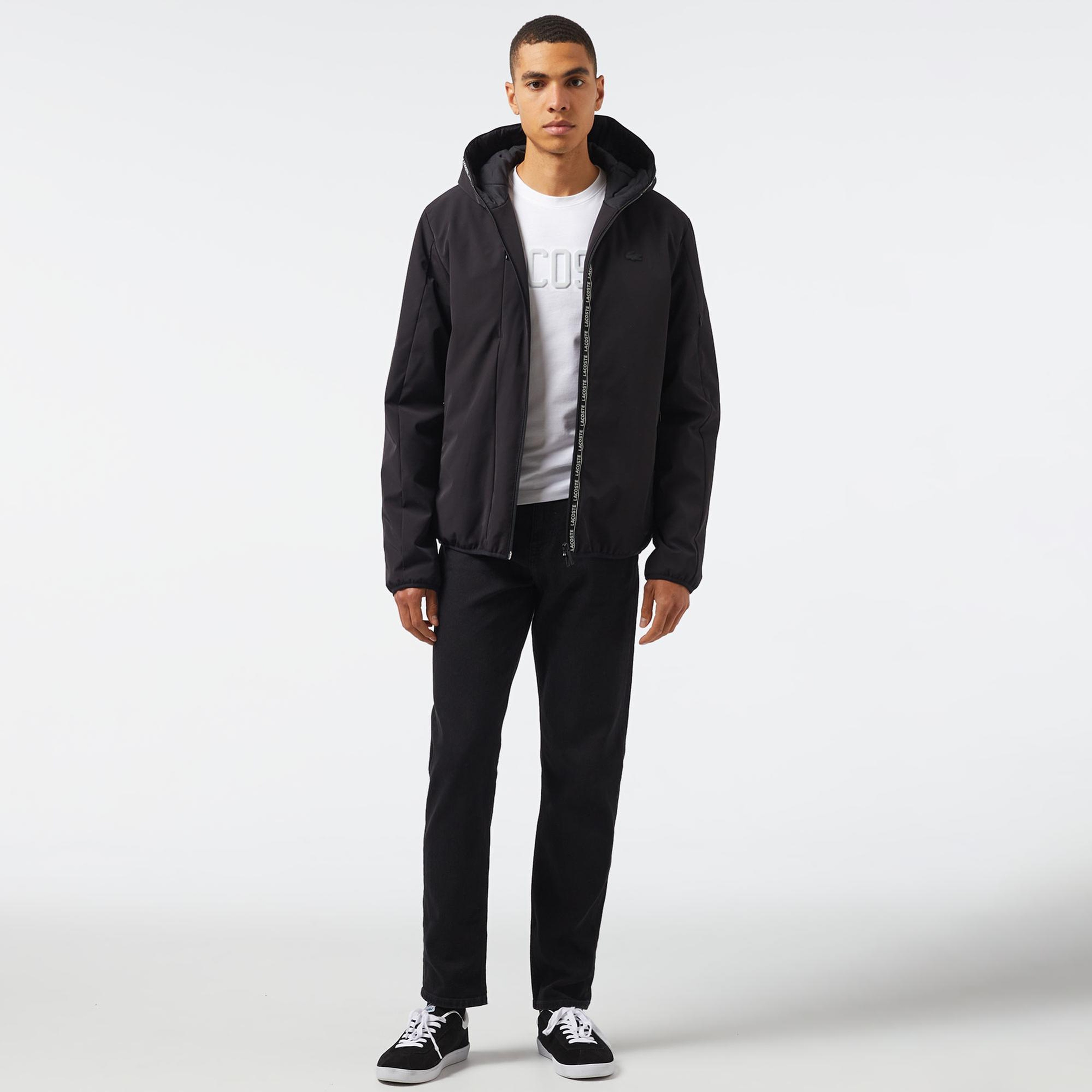 Lacoste Erkek Regular Fit Kapüşonlu Siyah Mont