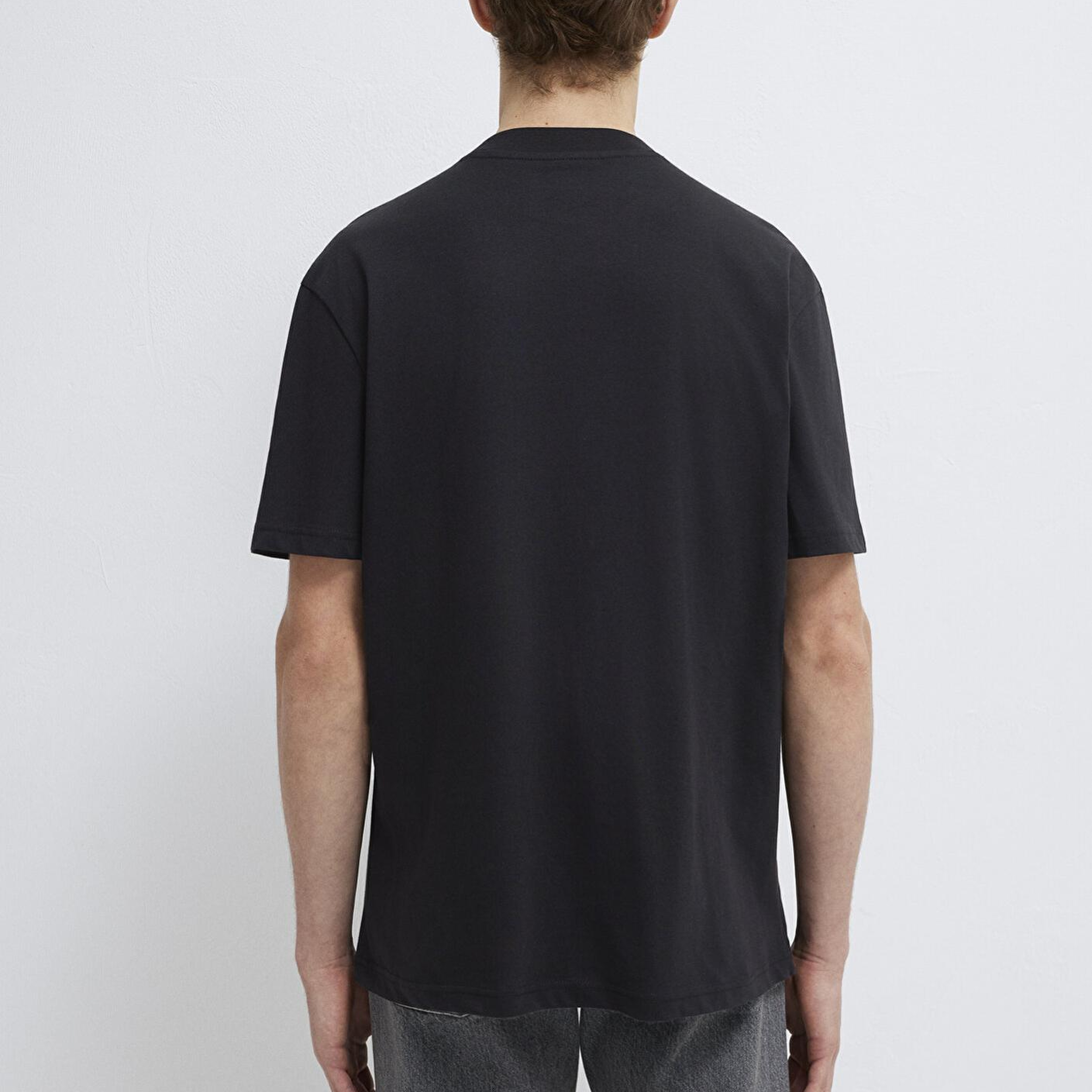 Mavi Mavi Logo Baskılı Siyah Basic Tişört Loose Fit / Bol Rahat Kesim 0612216-900