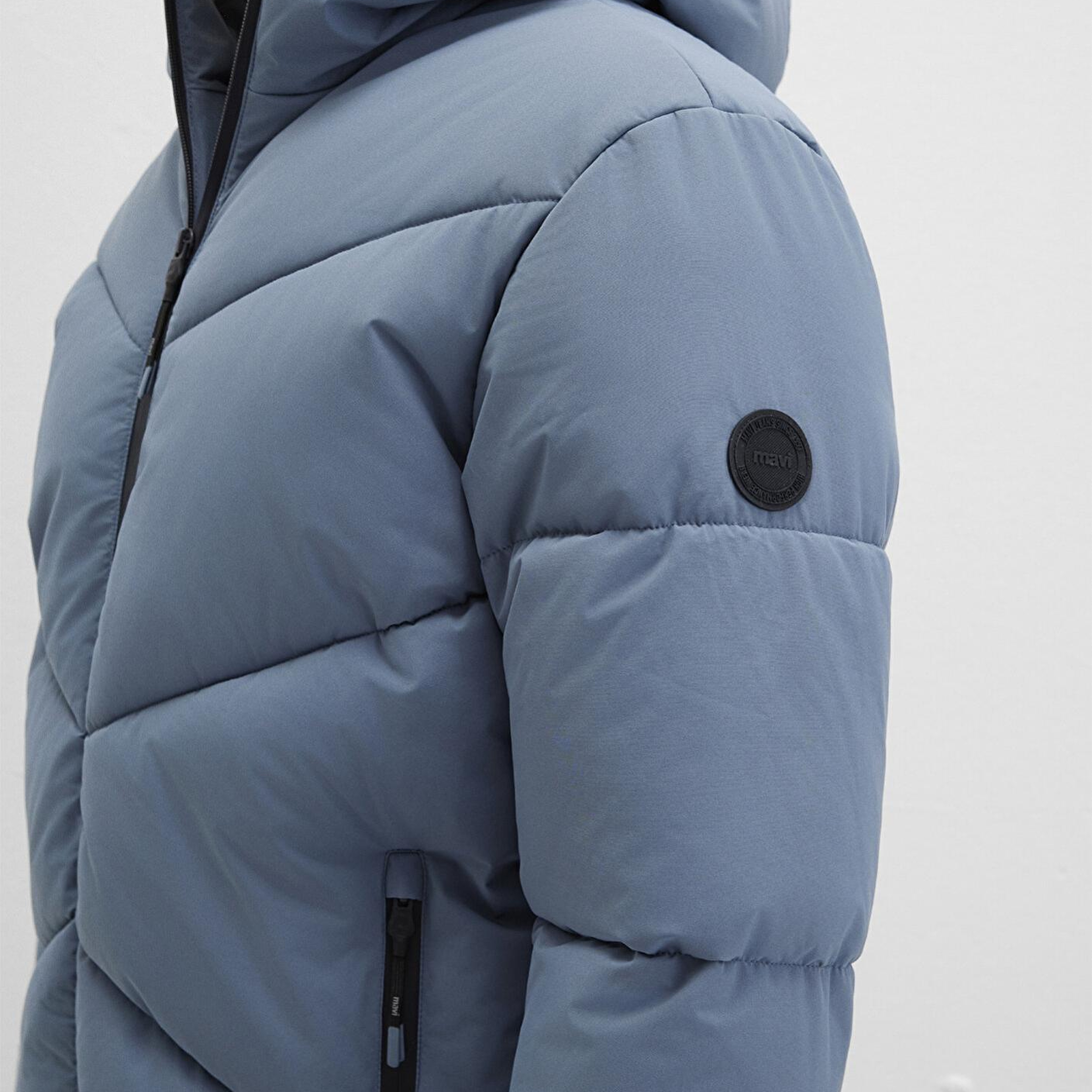 Mavi Kapüşonlu Mavi Şişme Mont 0110360-70782