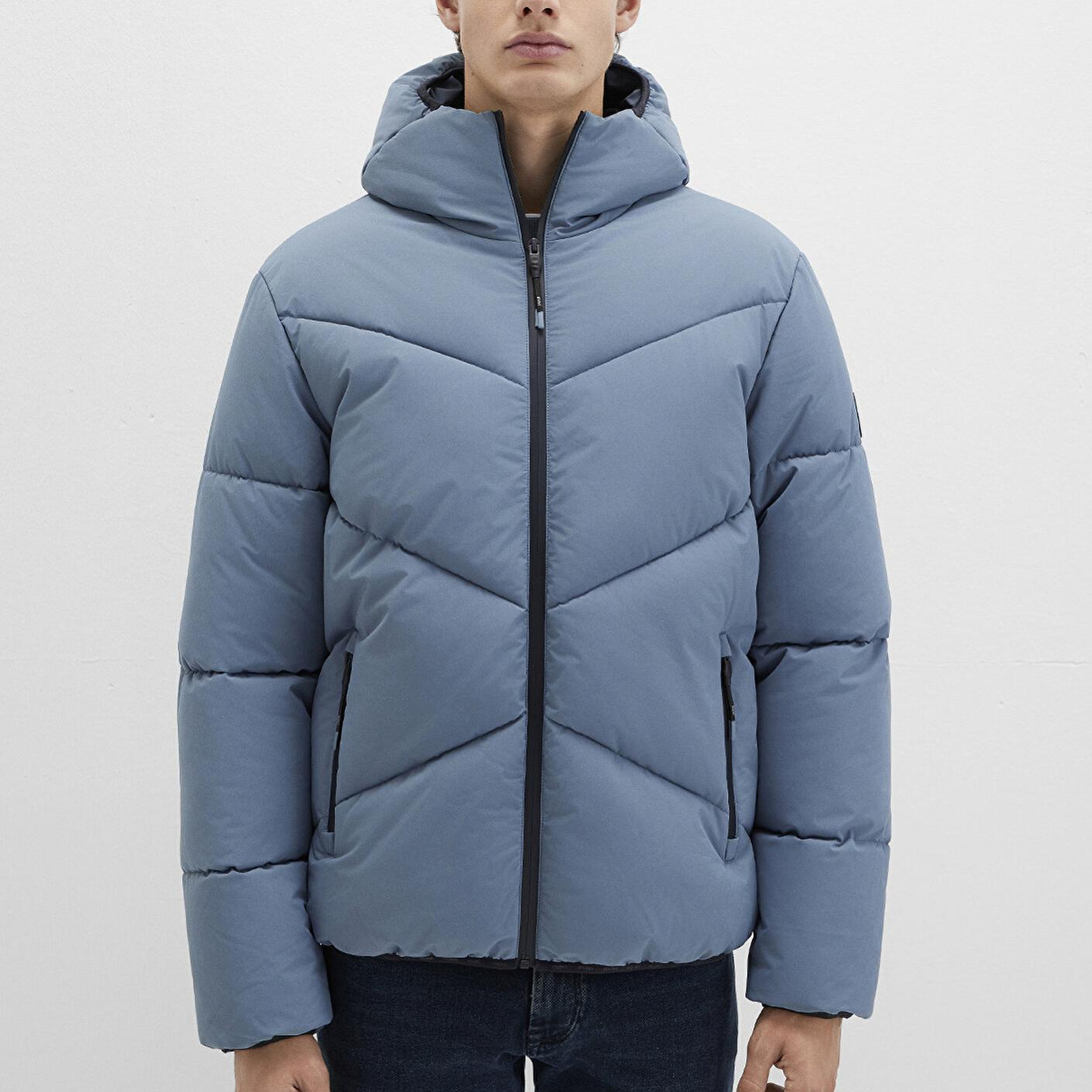 Mavi Kapüşonlu Mavi Şişme Mont 0110360-70782