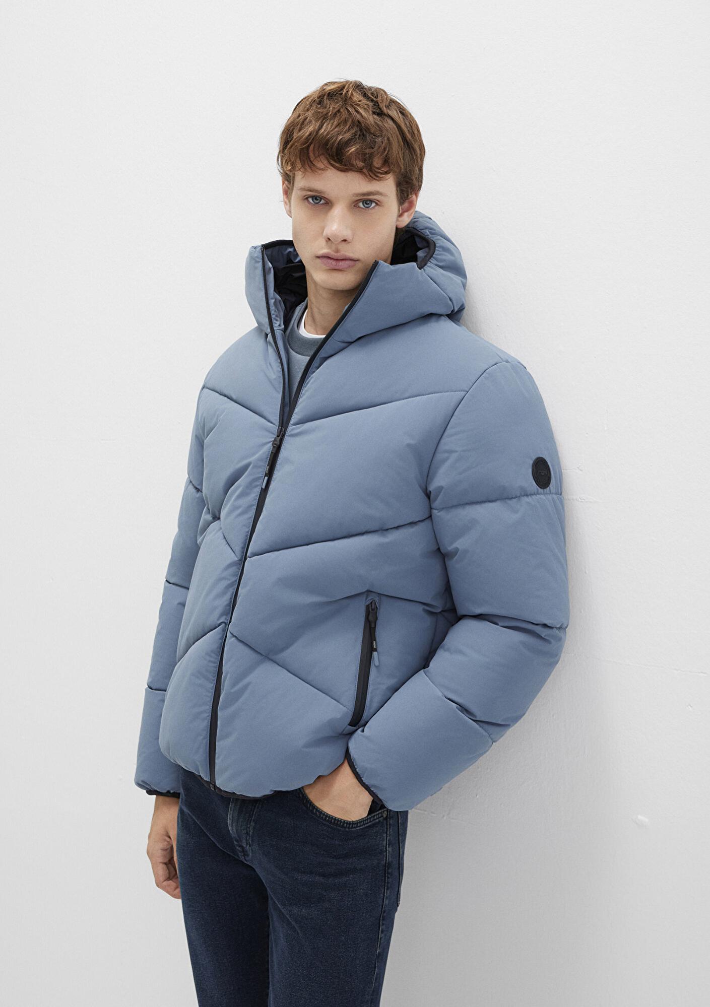 Mavi Kapüşonlu Mavi Şişme Mont 0110360-70782