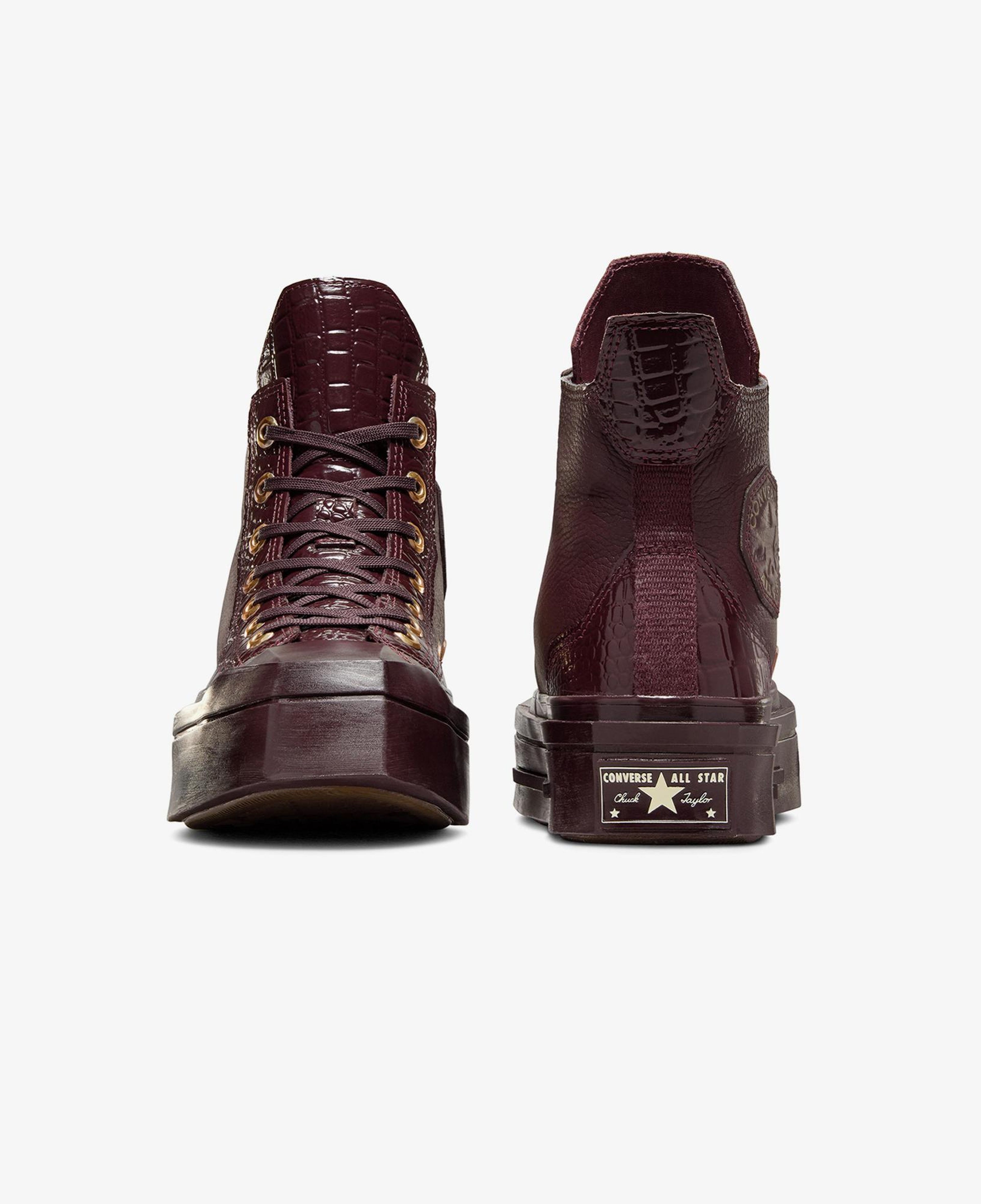 Converse Chuck 70 De Luxe Squared Unisex Bordo Deri Platform Sneaker