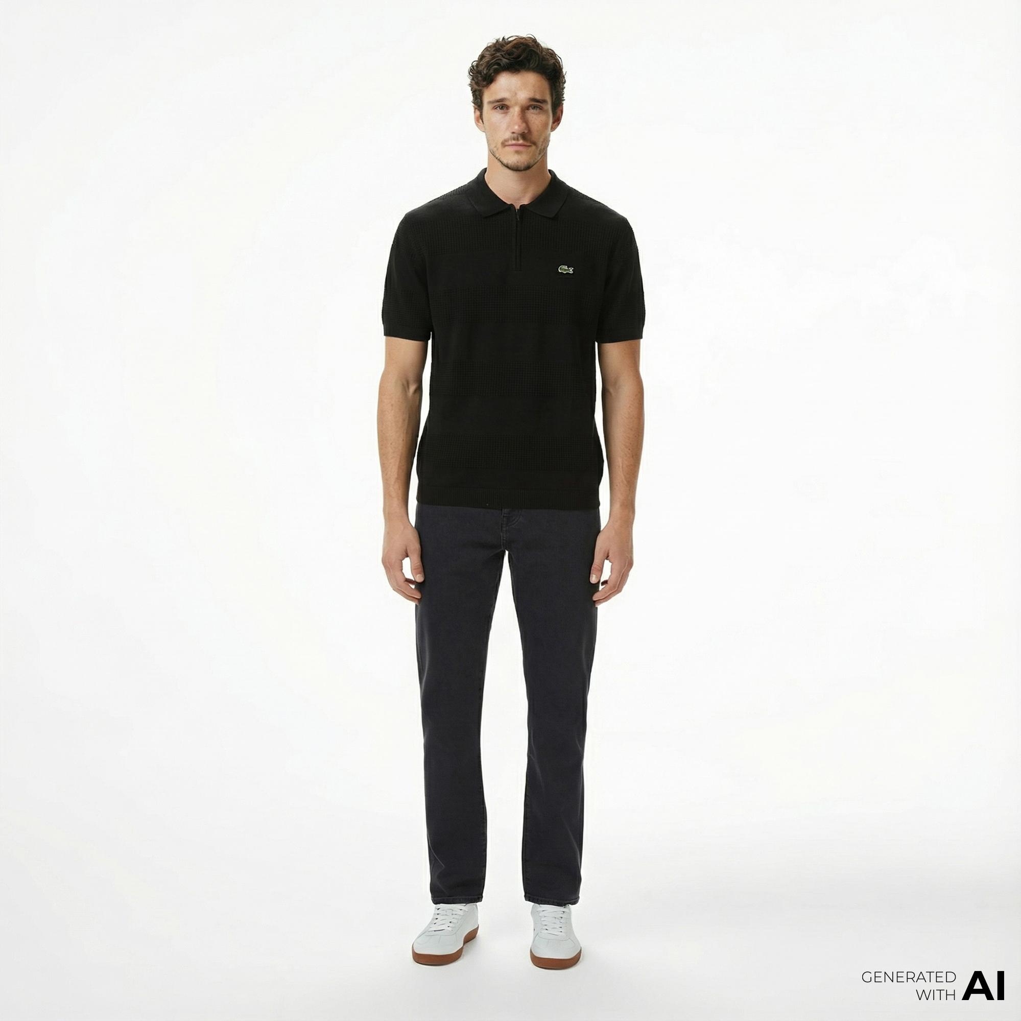 Lacoste Erkek Regular Fit Siyah Jean Pantolon