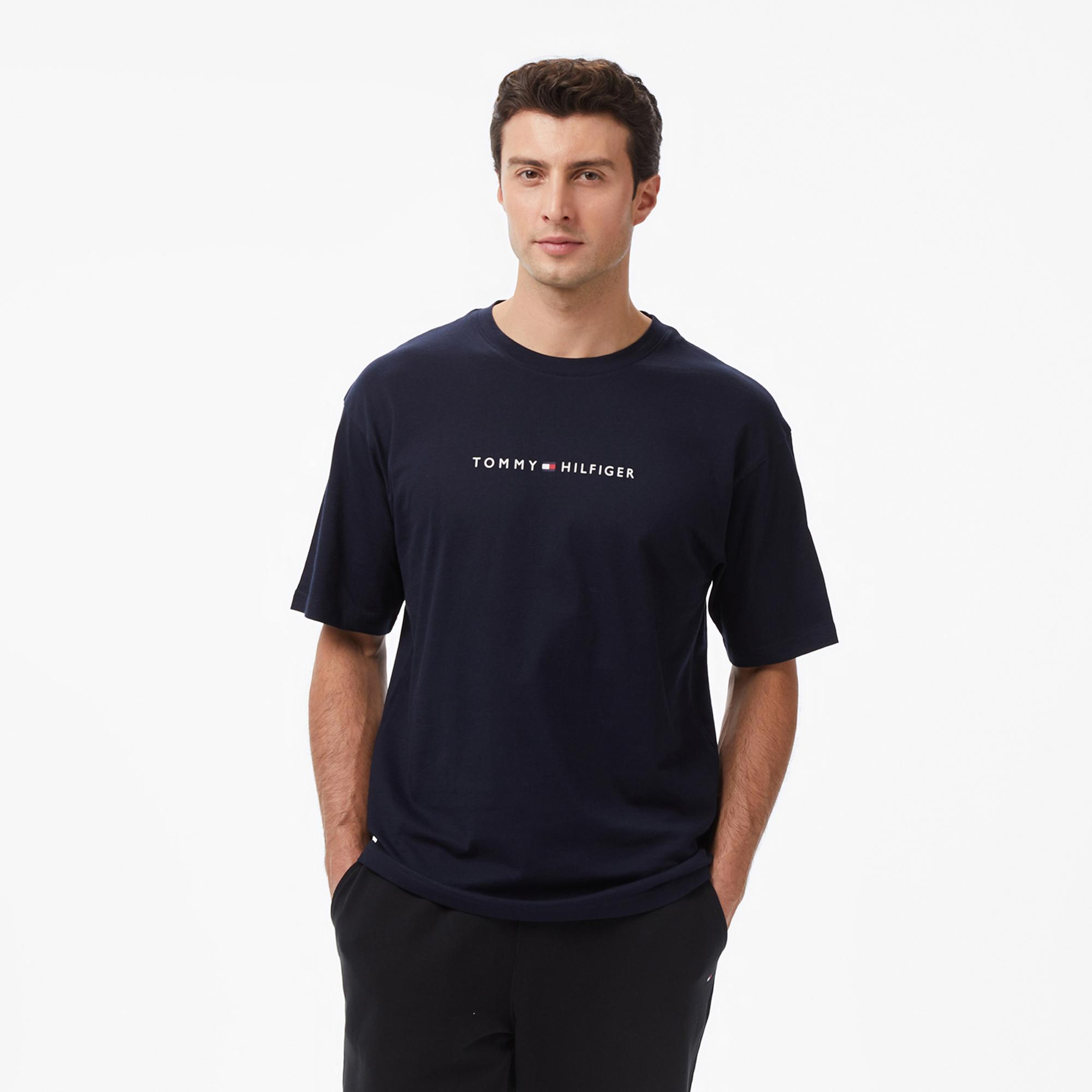Tommy Hilfiger Logo Erkek Lacivert T-Shirt