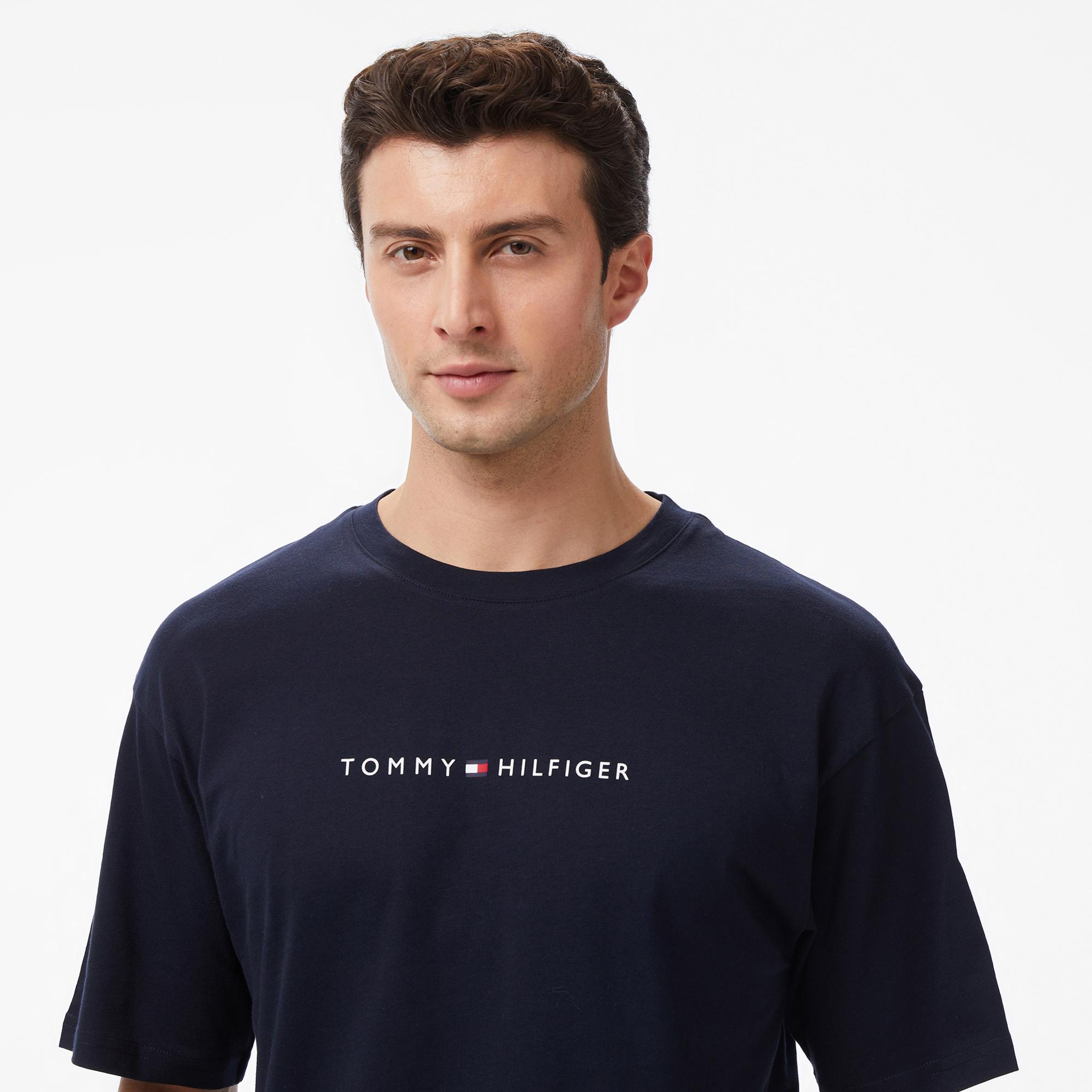 Tommy Hilfiger Logo Erkek Lacivert T-Shirt