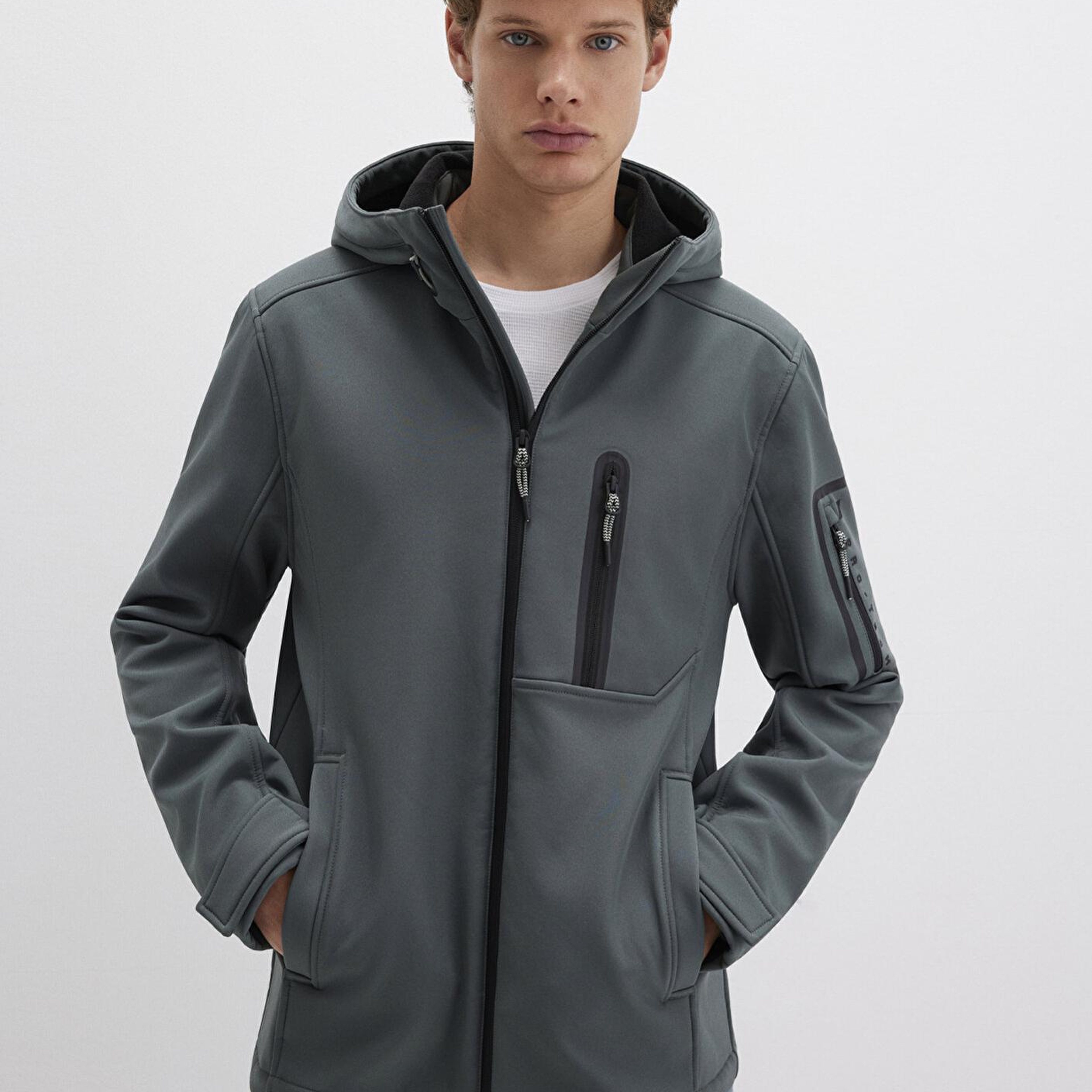 Mavi Su İtici Kapüşonlu Yeşil Scuba Ceket Slim Fit / Dar Kesim 0110264-71598