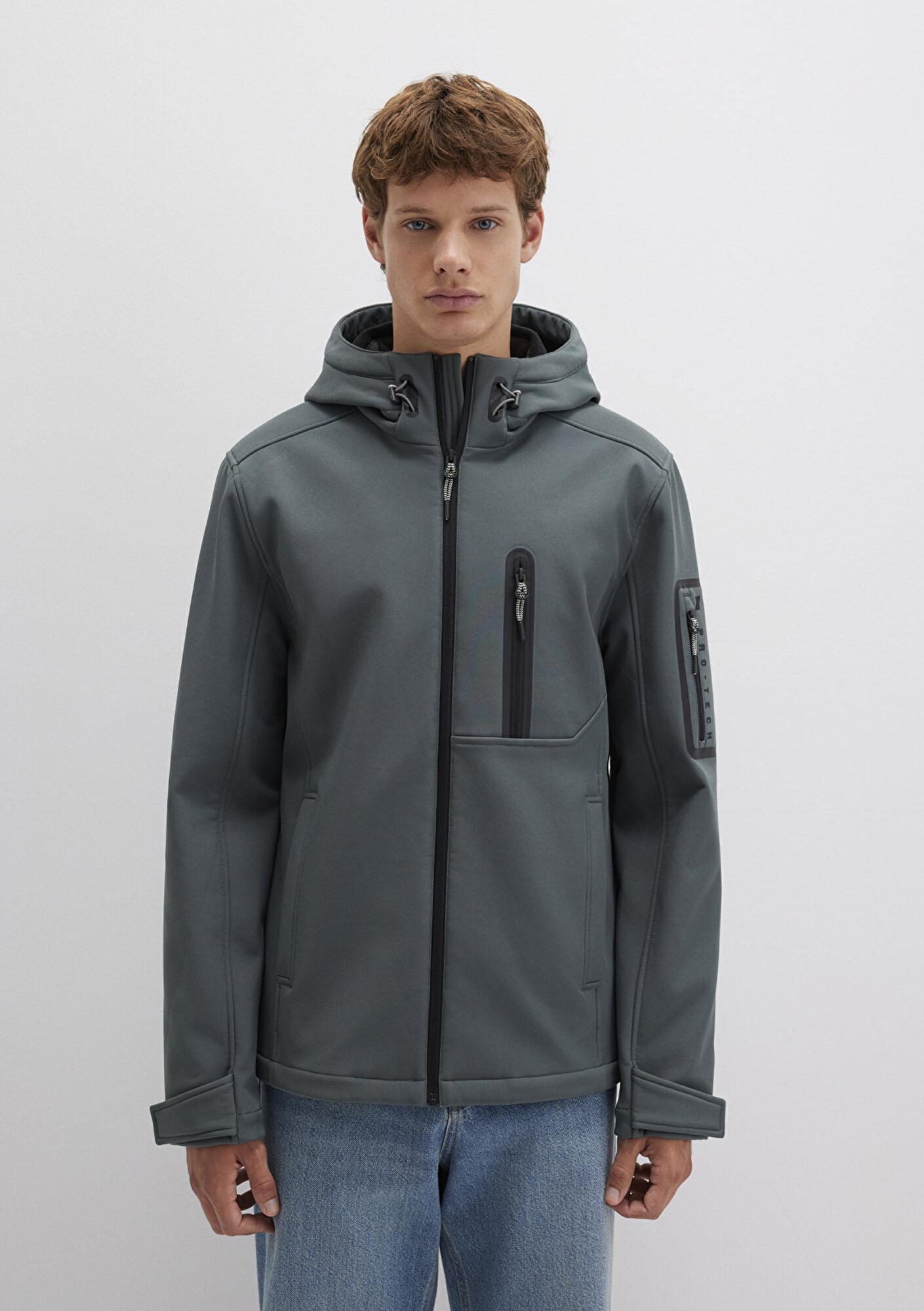 Mavi Su İtici Kapüşonlu Yeşil Scuba Ceket Slim Fit / Dar Kesim 0110264-71598