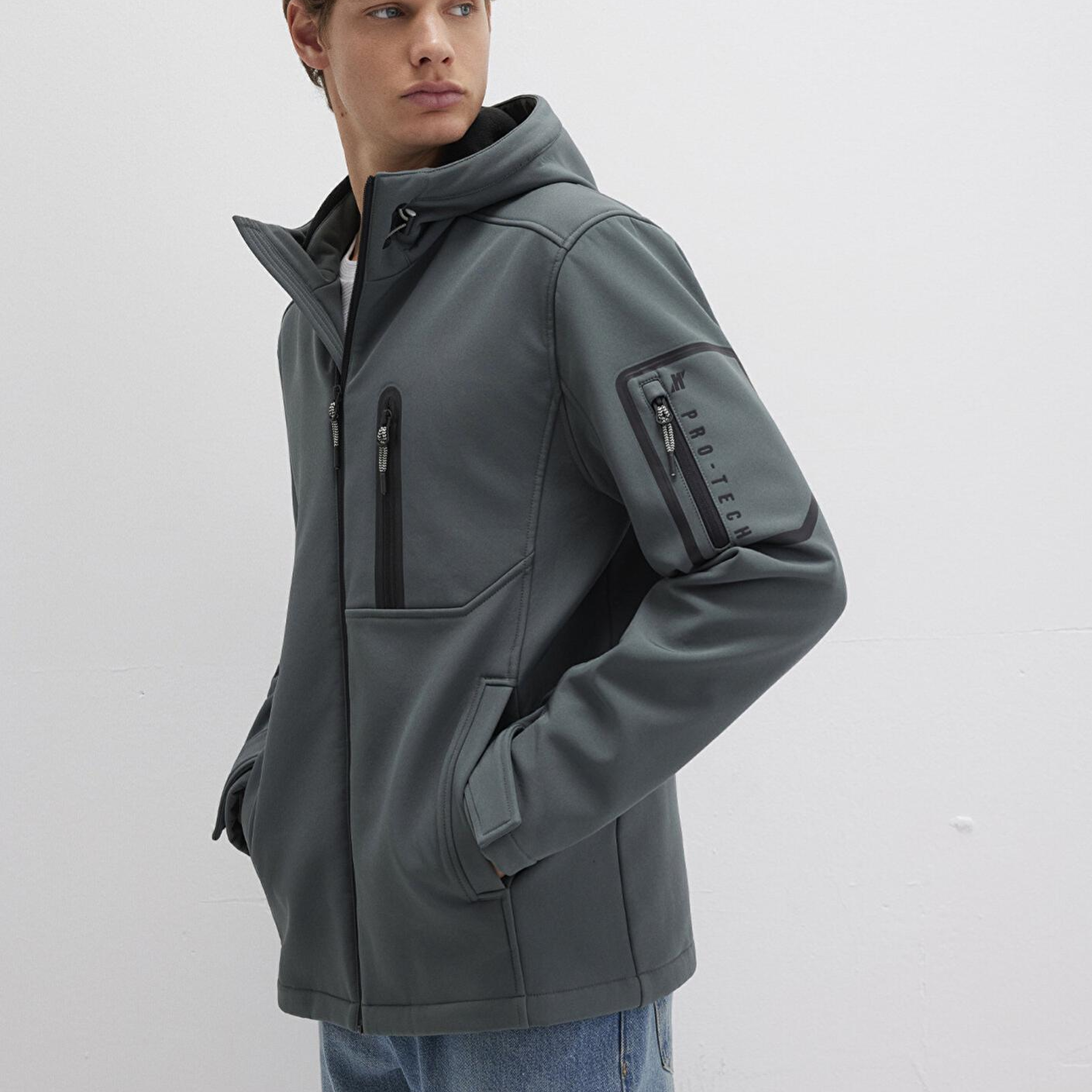 Mavi Su İtici Kapüşonlu Yeşil Scuba Ceket Slim Fit / Dar Kesim 0110264-71598