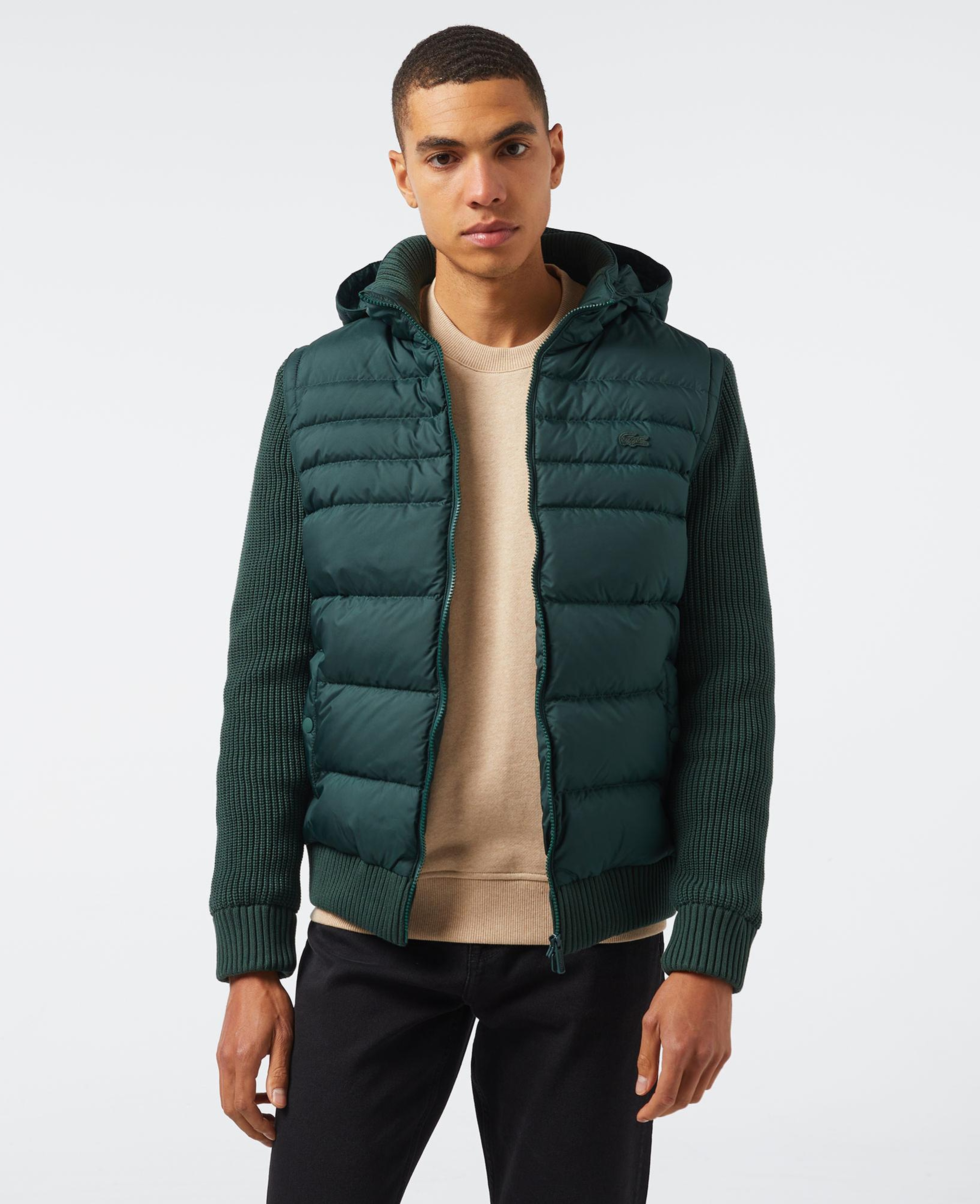 Lacoste Erkek Kapüşonlu Yeşil Mont