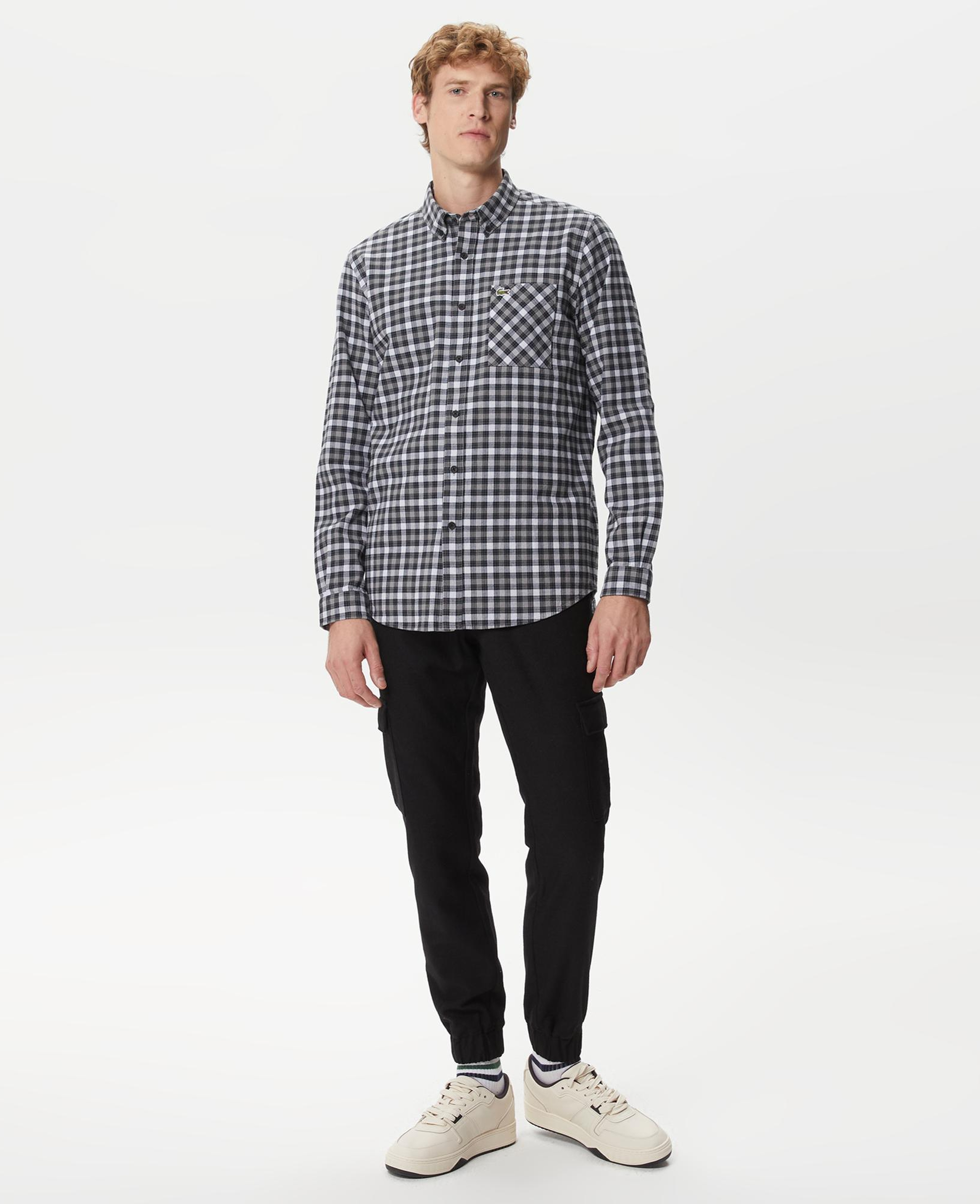Lacoste Erkek Regular Fit Ekose Siyah Gömlek