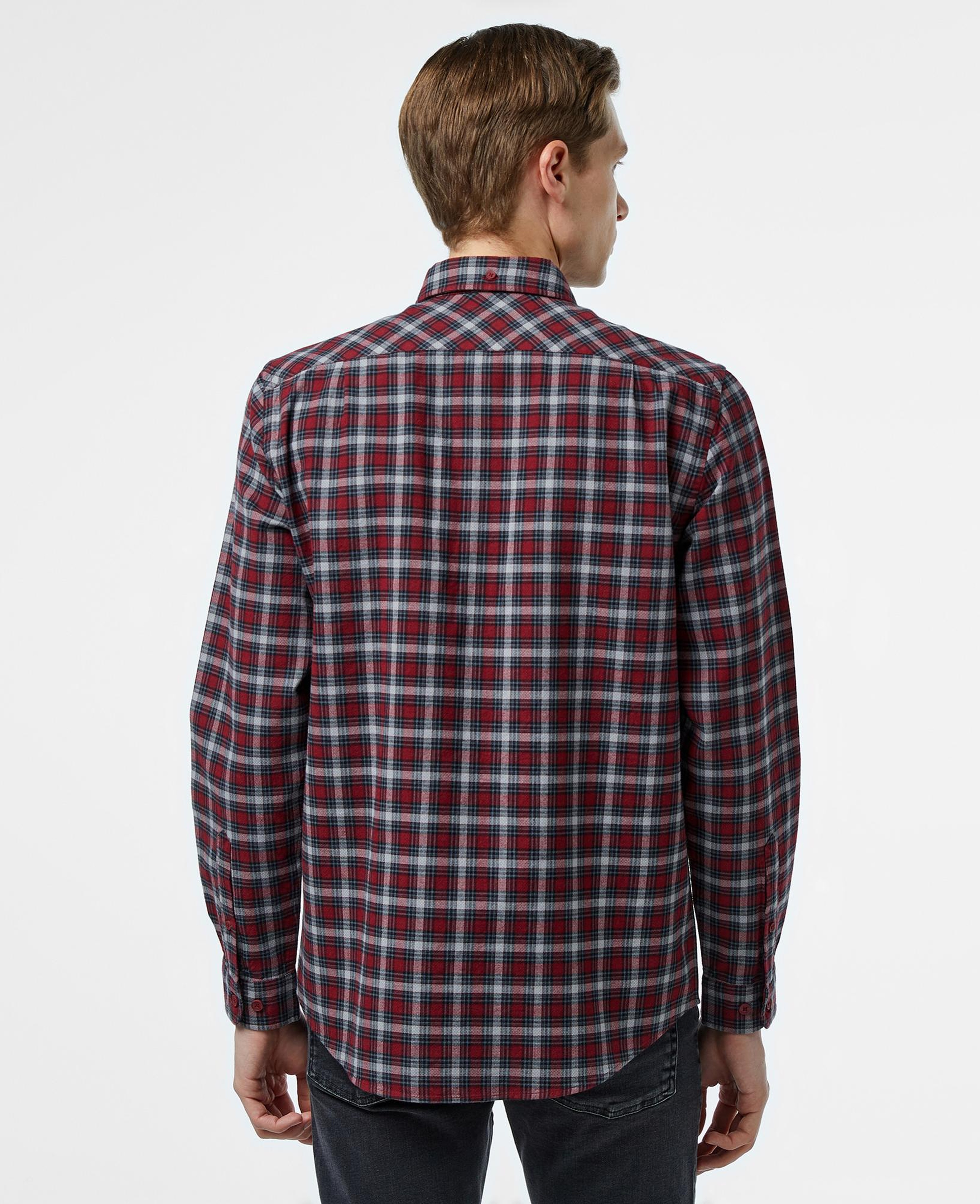 Lacoste Erkek Regular Fit Ekose Bordo Gömlek