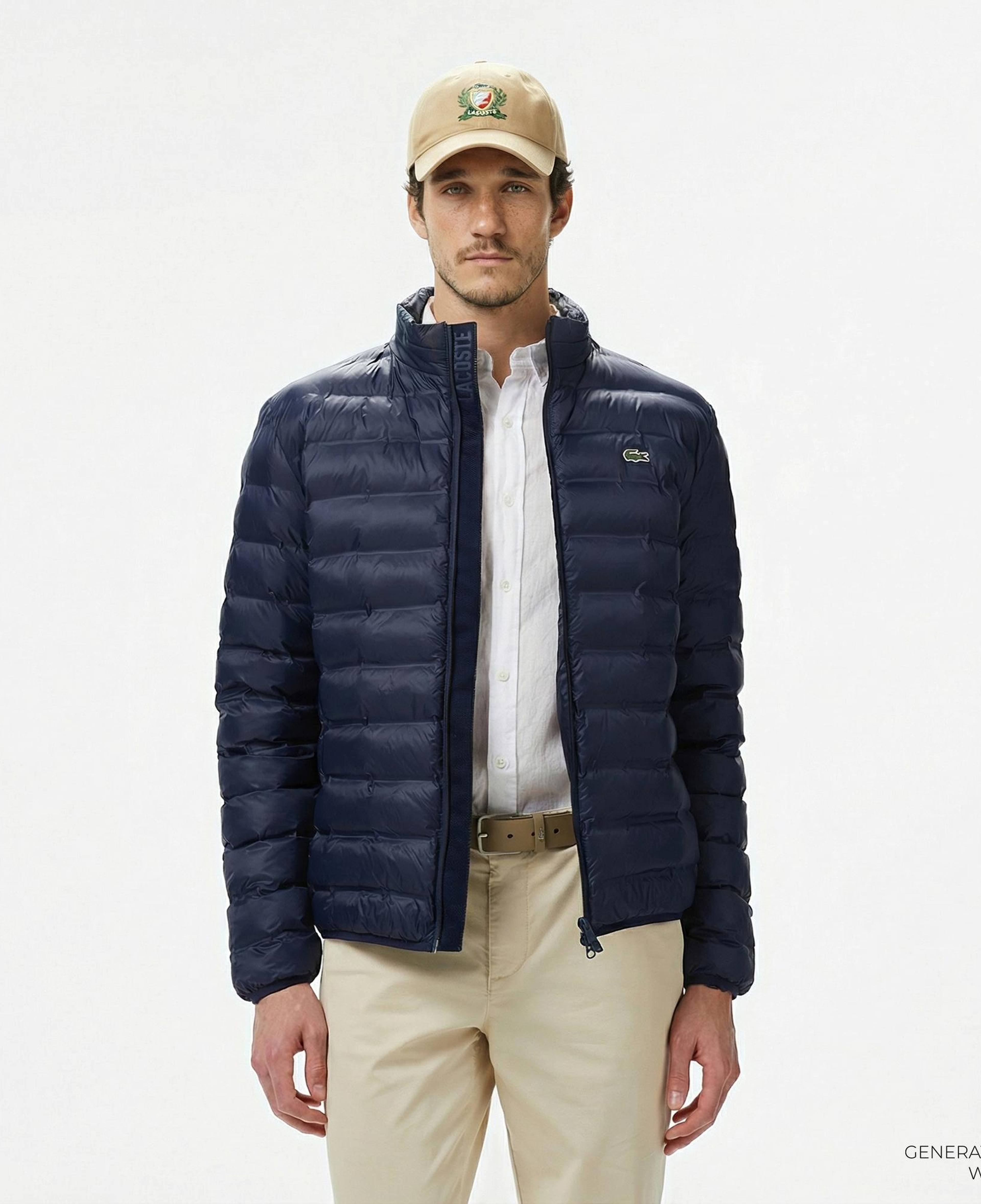 Lacoste Erkek Kapüşonlu Lacivert Mont