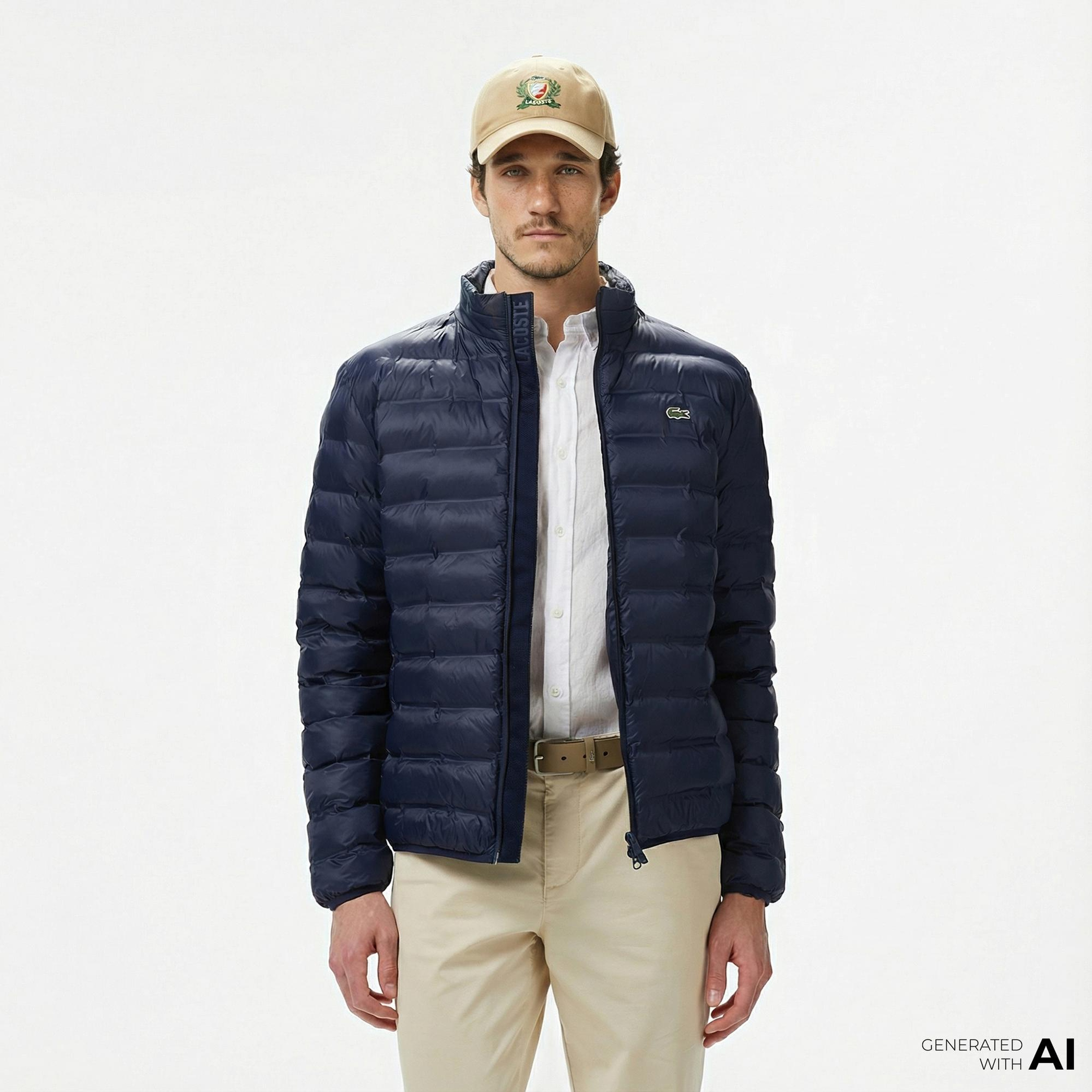 Lacoste Erkek Kapüşonlu Lacivert Mont