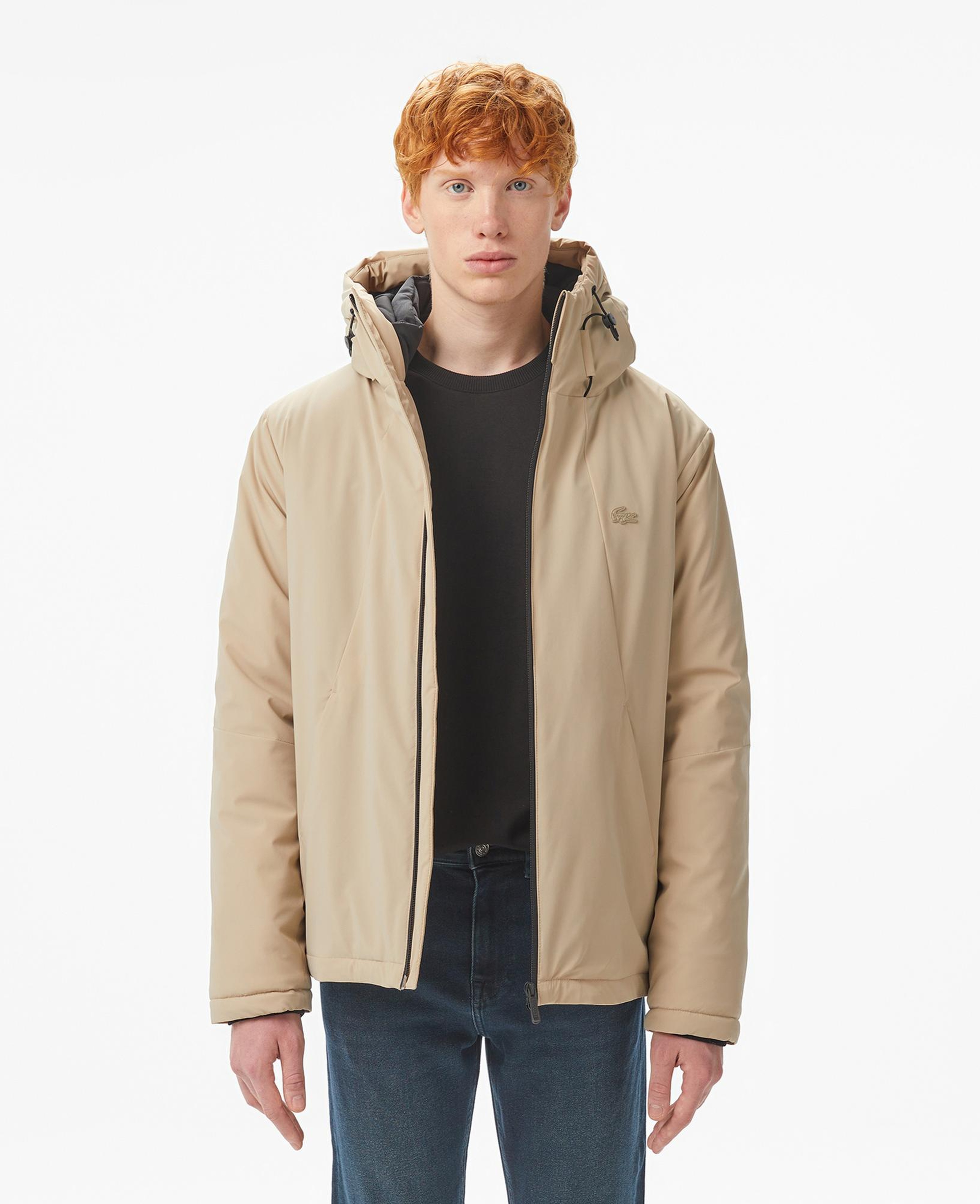Lacoste Erkek Kapüşonlu Bej Mont