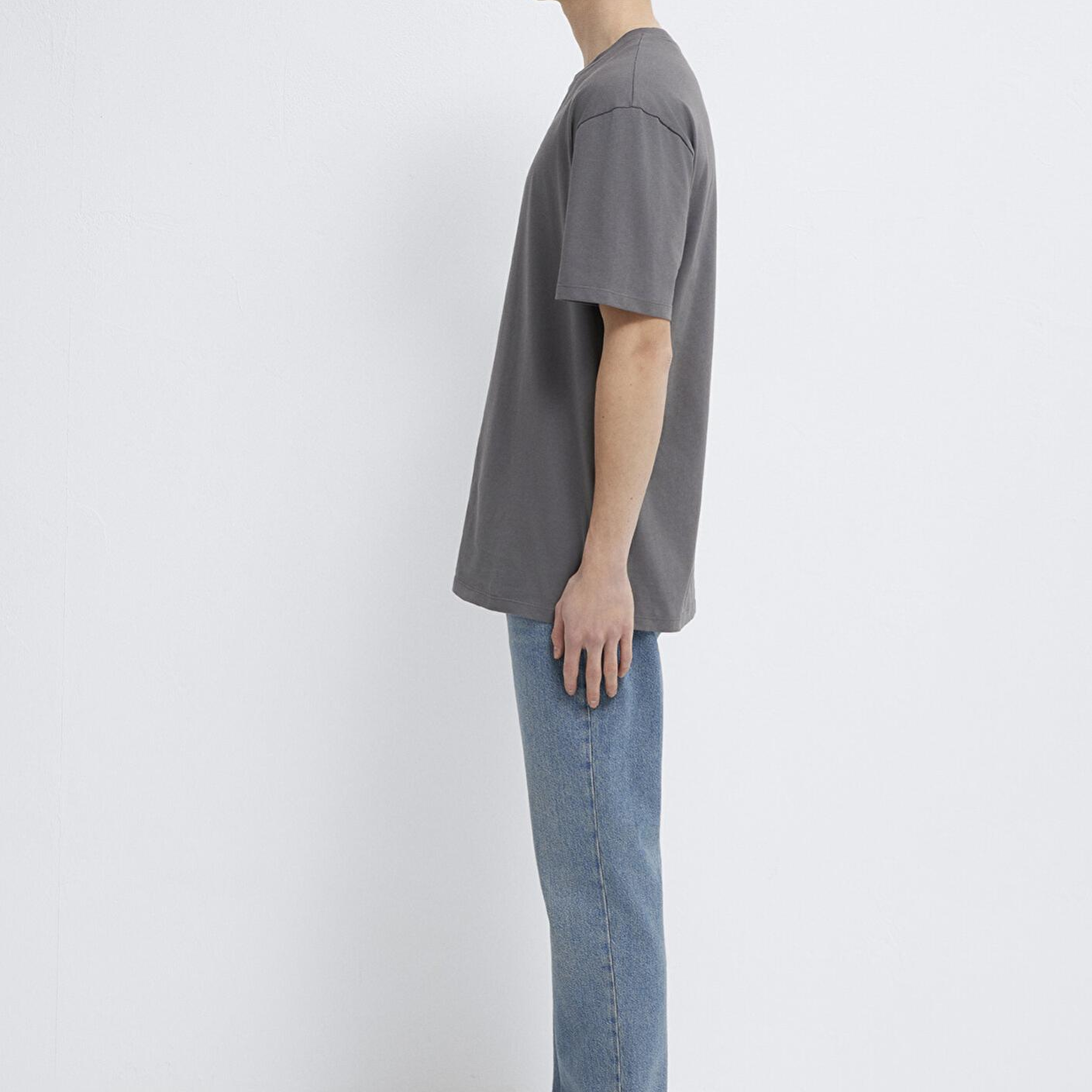 Mavi Antrasit Basic Tişört Loose Fit / Bol Rahat Kesim 066249-86569