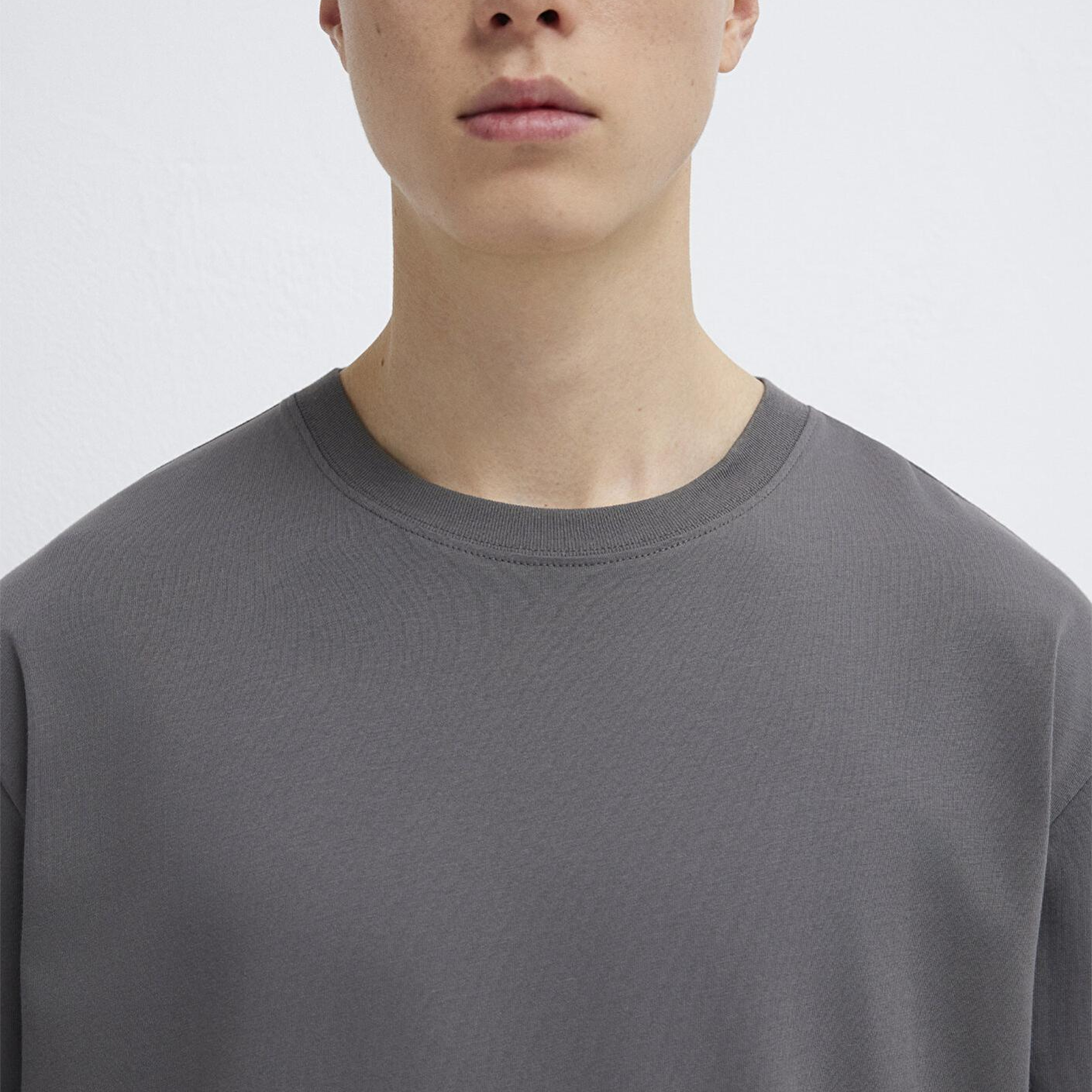 Mavi Antrasit Basic Tişört Loose Fit / Bol Rahat Kesim 066249-86569