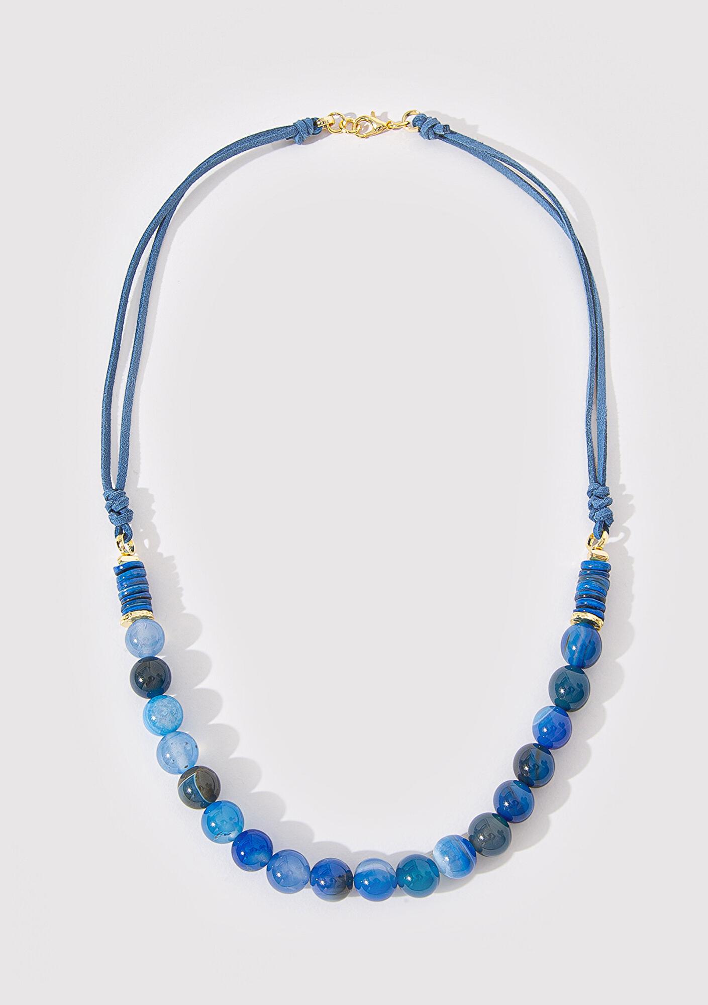 Mavi Doğal Taşlı Mavi Kolye 1912505-83077