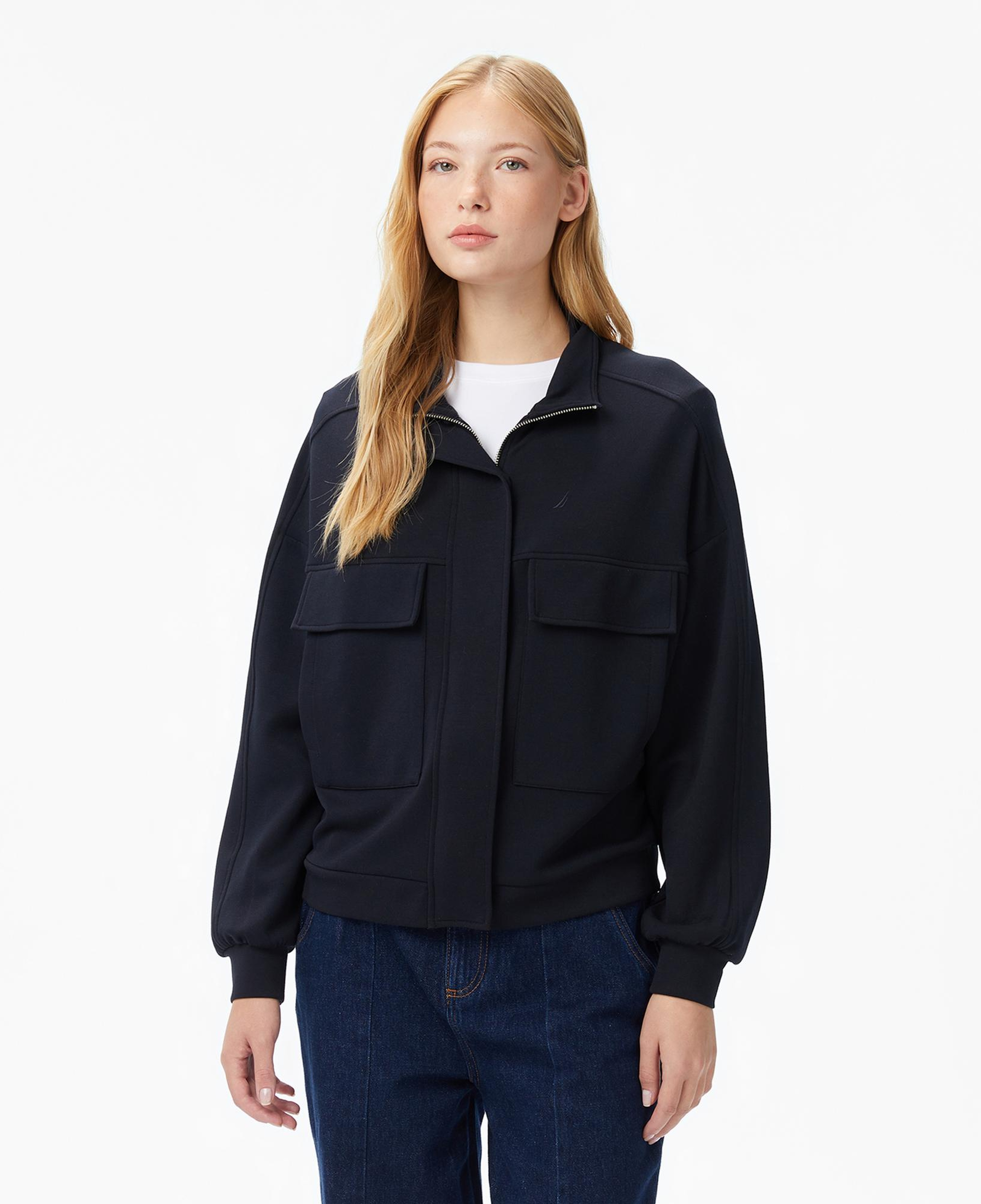 Nautica Kadın Siyah Oversize Sweatshirt