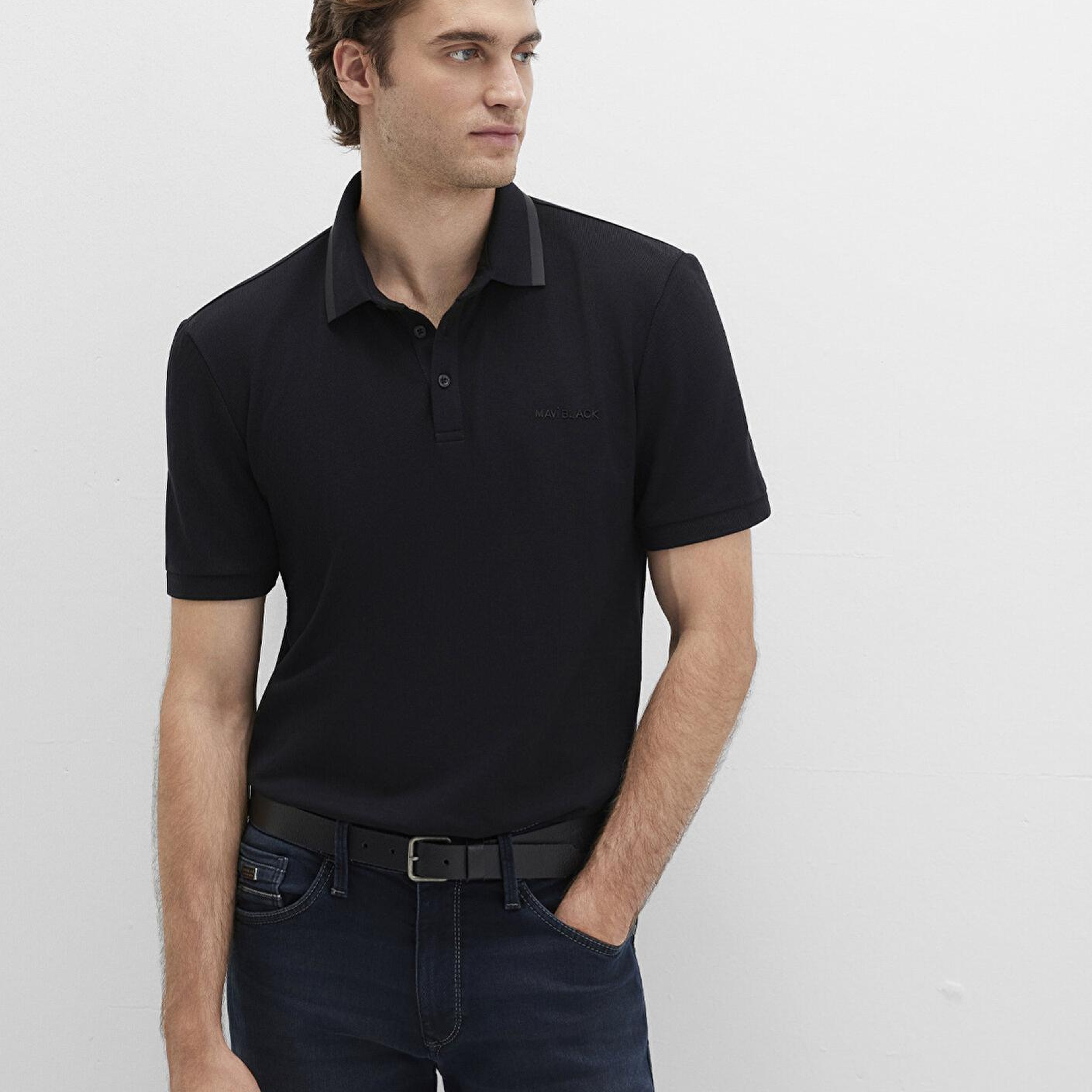 Mavi Siyah Polo Tişört Slim Fit / Dar Kesim 0611829-900