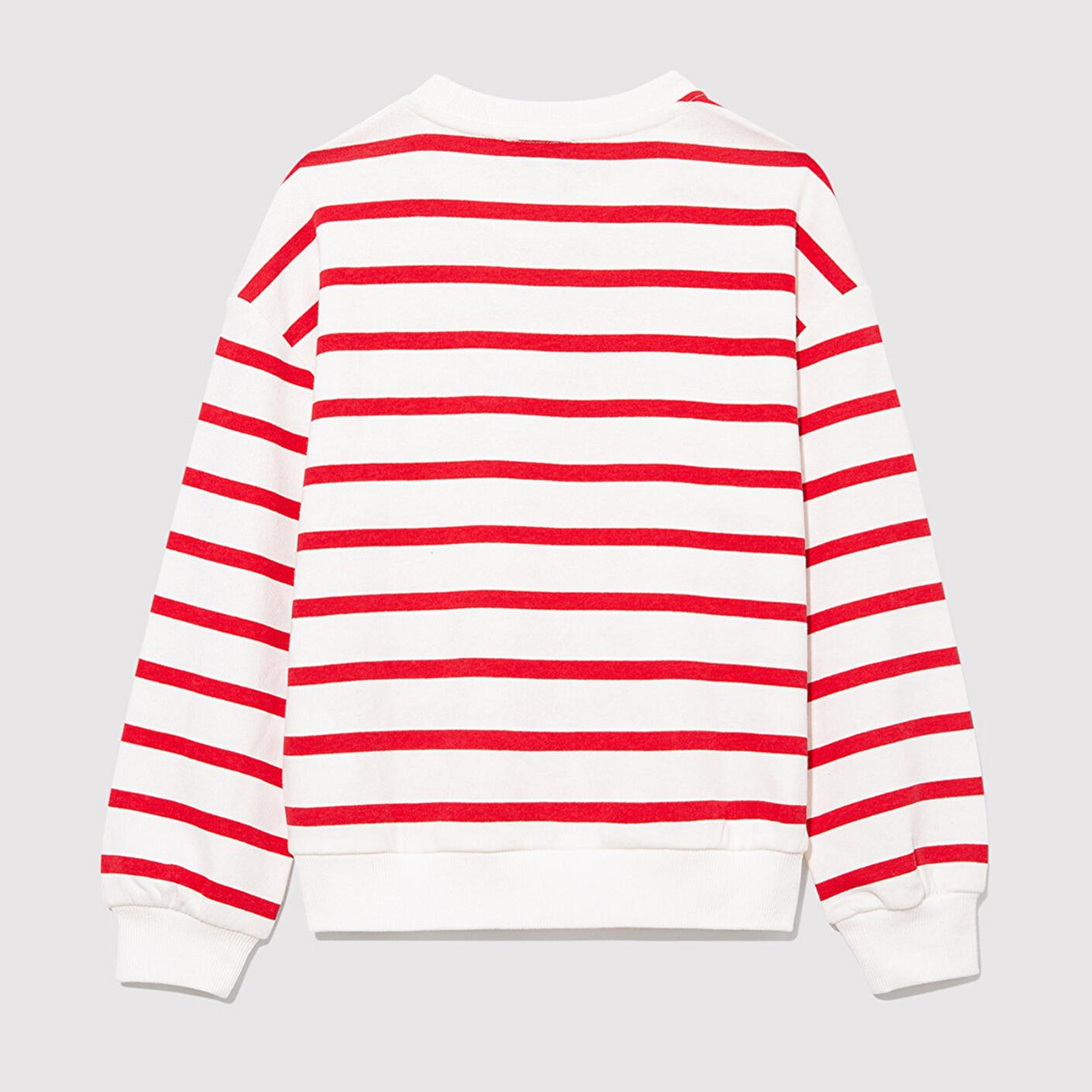 Mavi Mavi Logo Baskılı Kırmızı Çizgili Sweatshirt 7S10038-82054