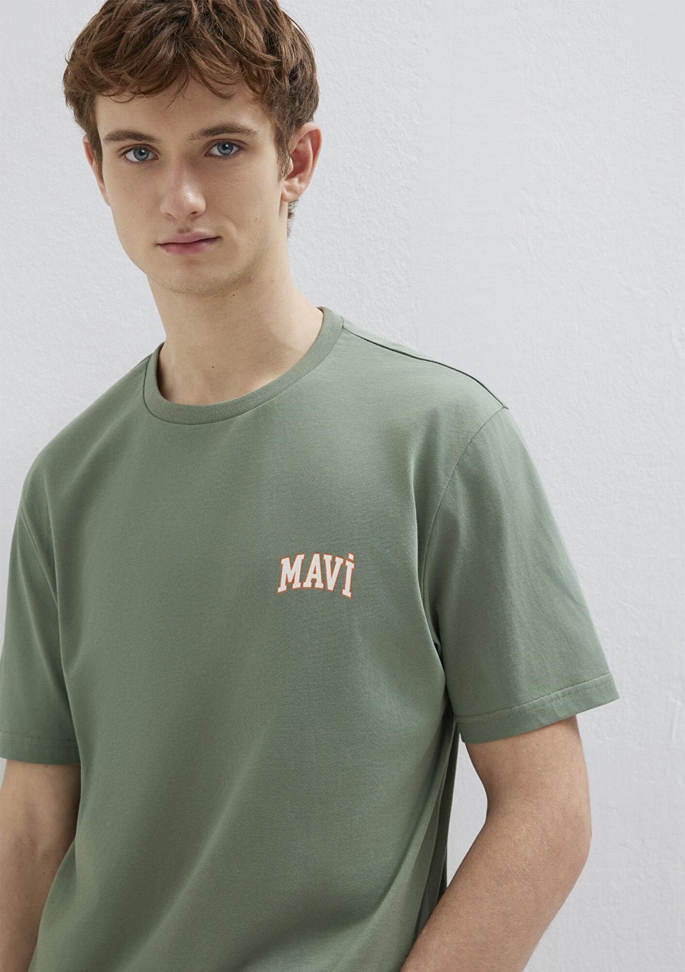 Mavi Mavi Logo Baskılı Yeşil Tişört Regular Fit / Normal Kesim 0611714-71483