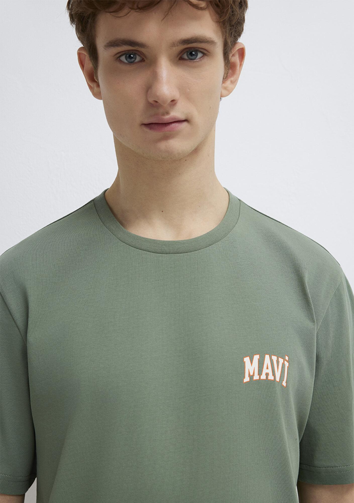 Mavi Mavi Logo Baskılı Yeşil Tişört Regular Fit / Normal Kesim 0611714-71483