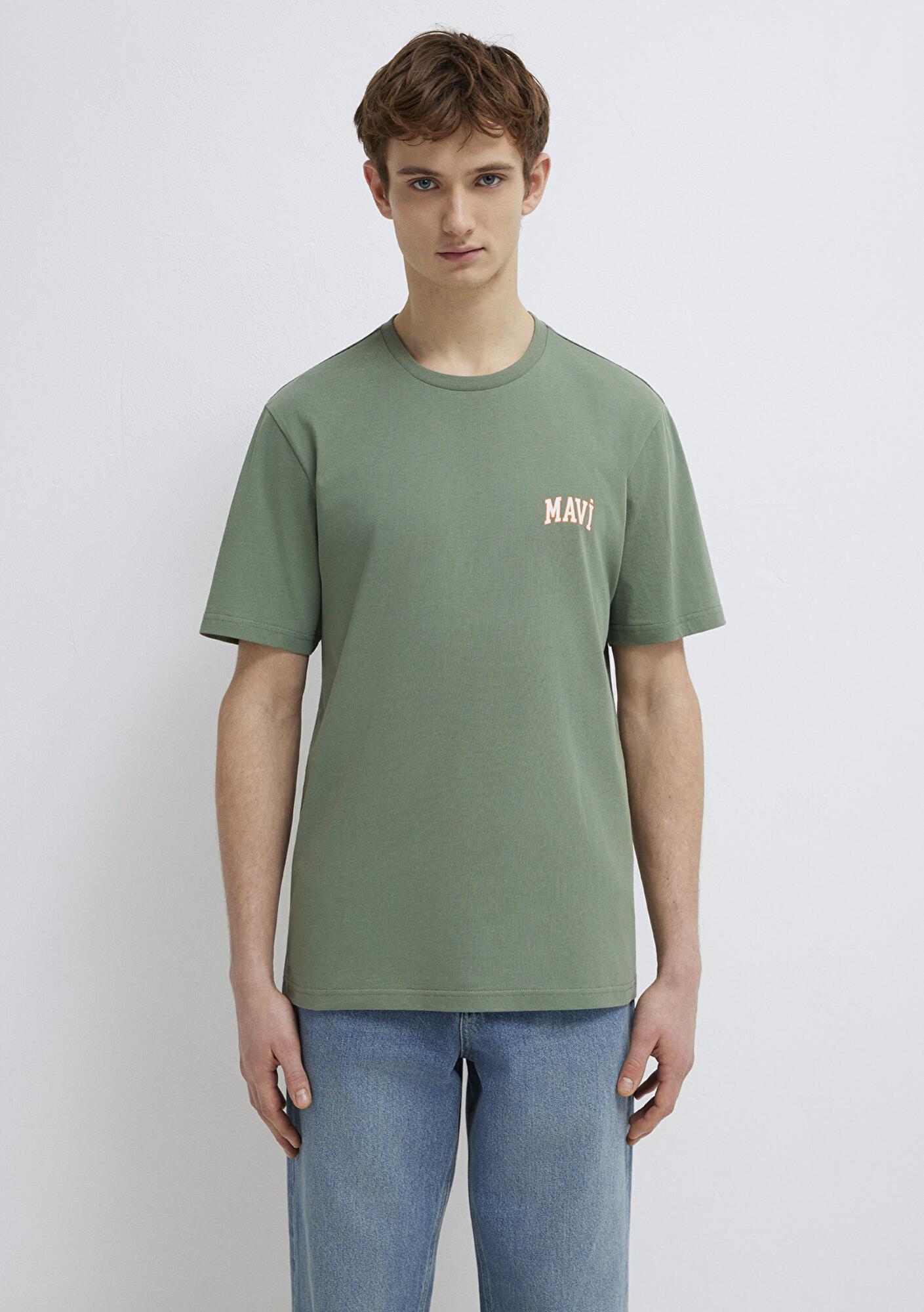 Mavi Mavi Logo Baskılı Yeşil Tişört Regular Fit / Normal Kesim 0611714-71483