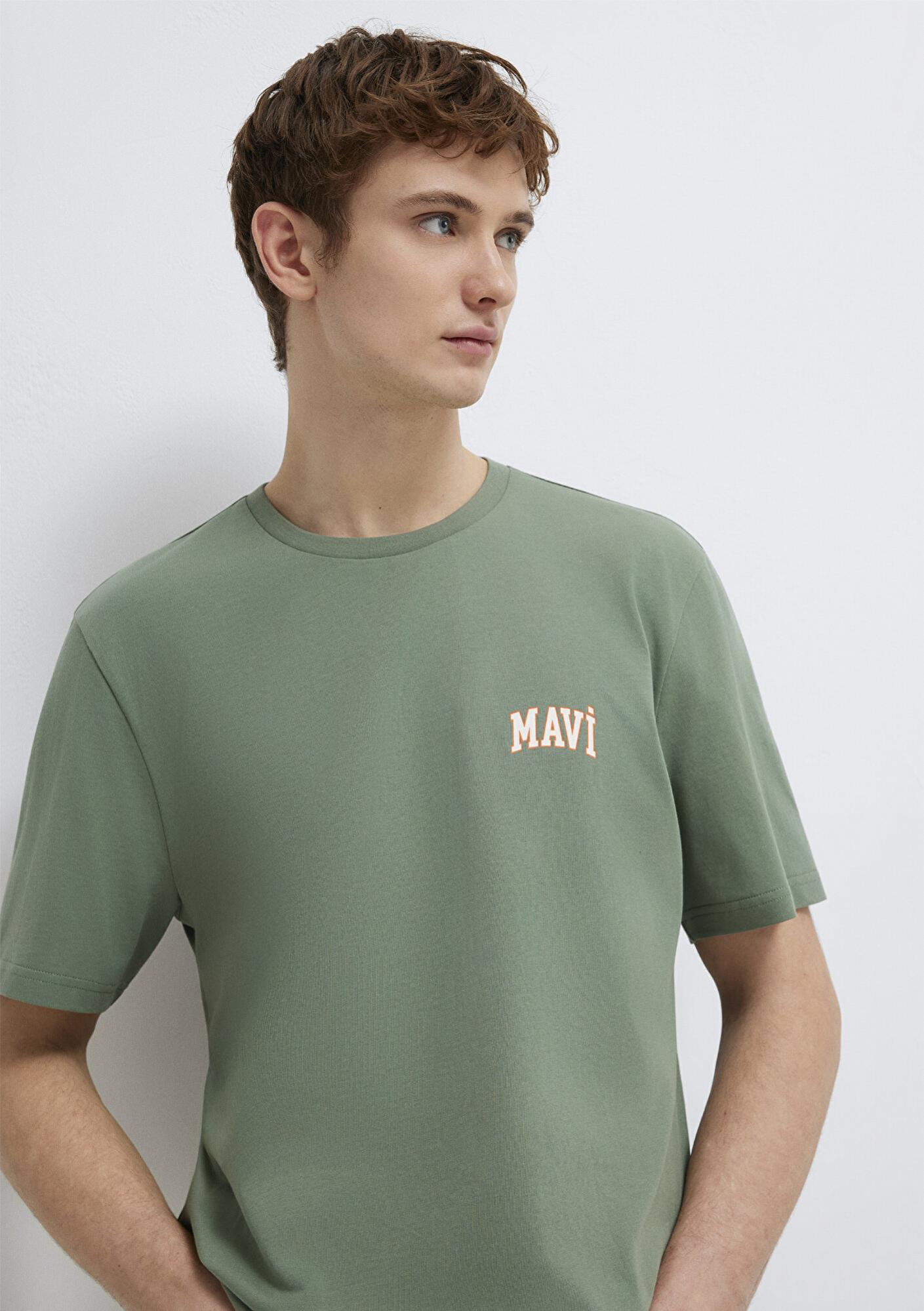 Mavi Mavi Logo Baskılı Yeşil Tişört Regular Fit / Normal Kesim 0611714-71483