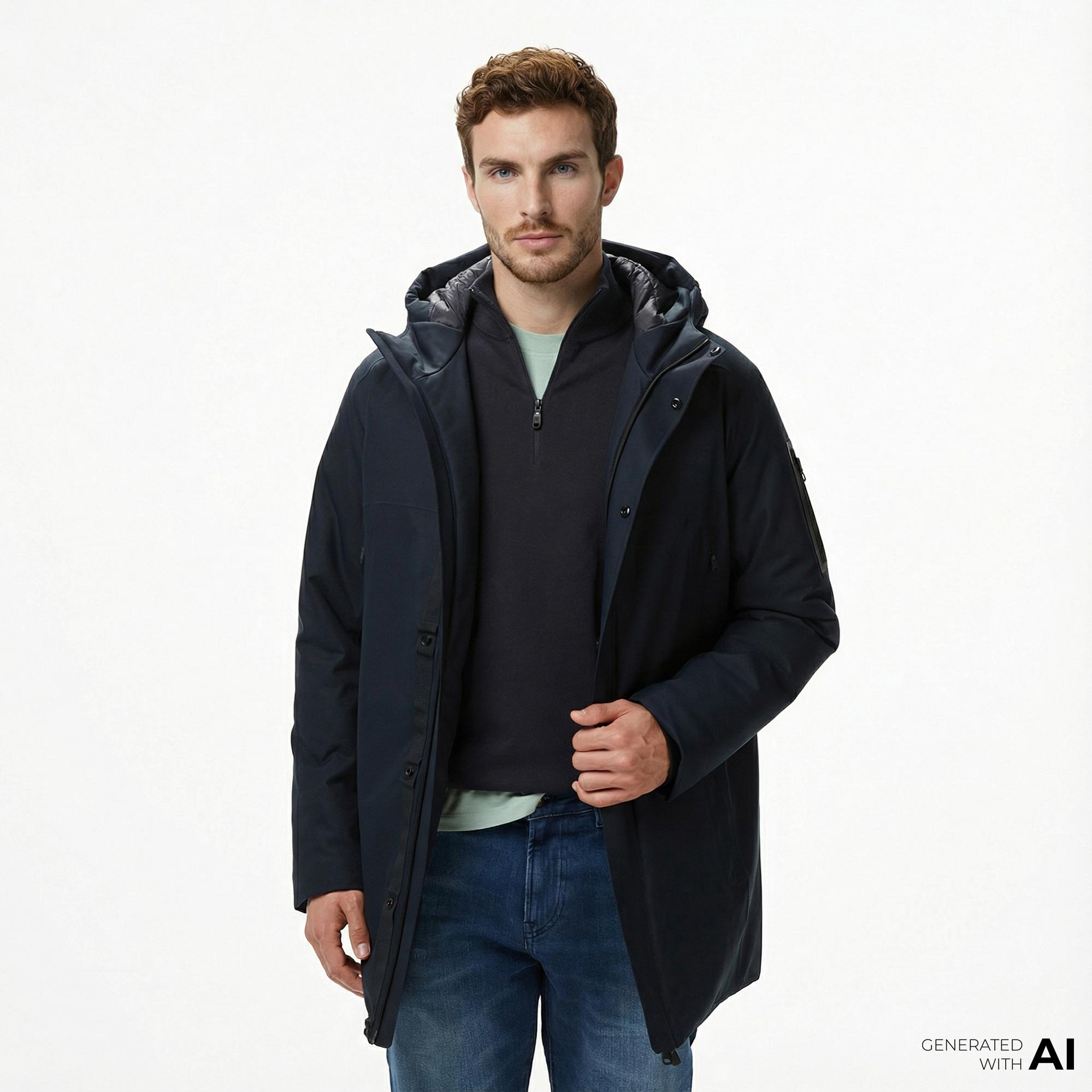 Boss Hexatech Erkek Lacivert Parka