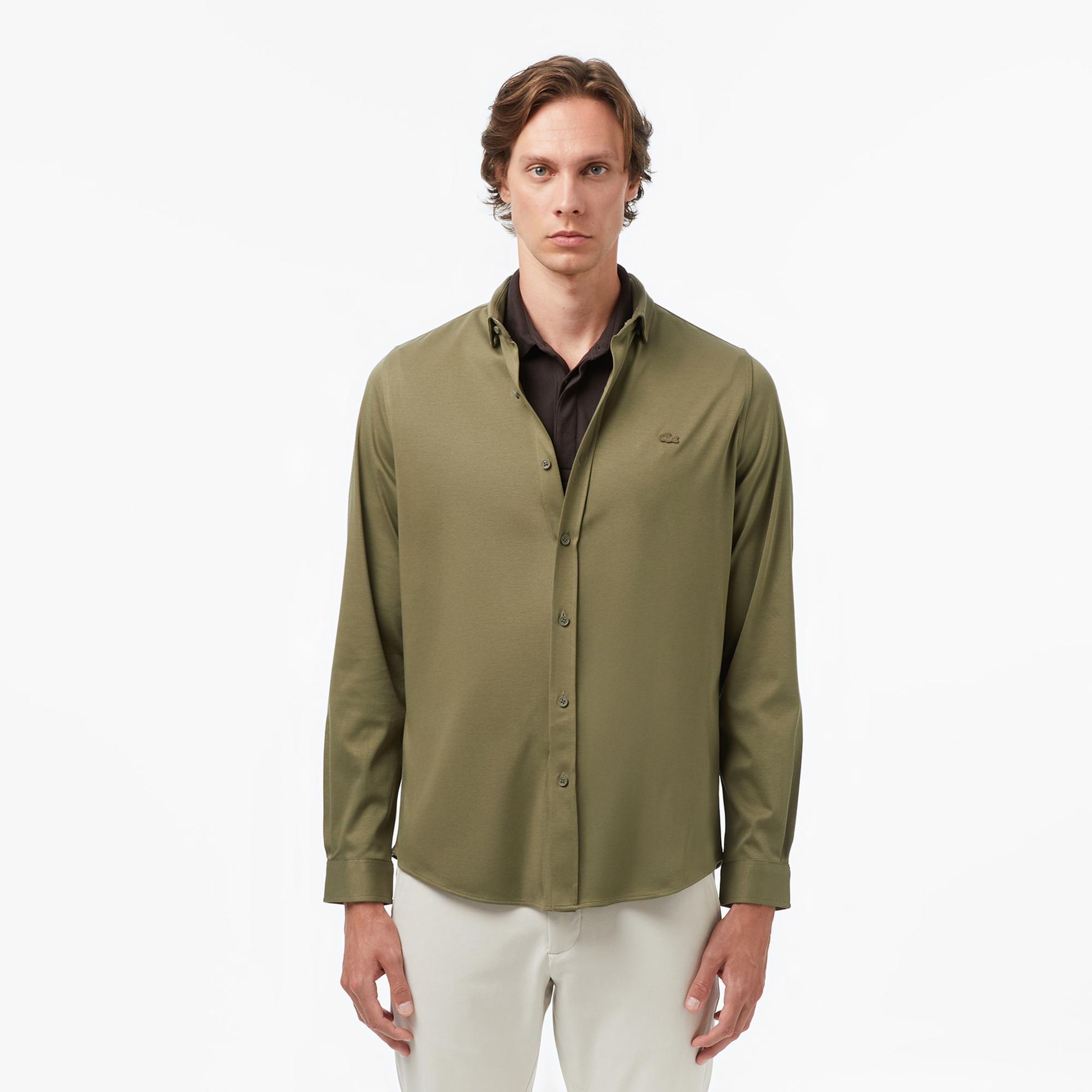 Lacoste Erkek Slim Fit Haki Gömlek