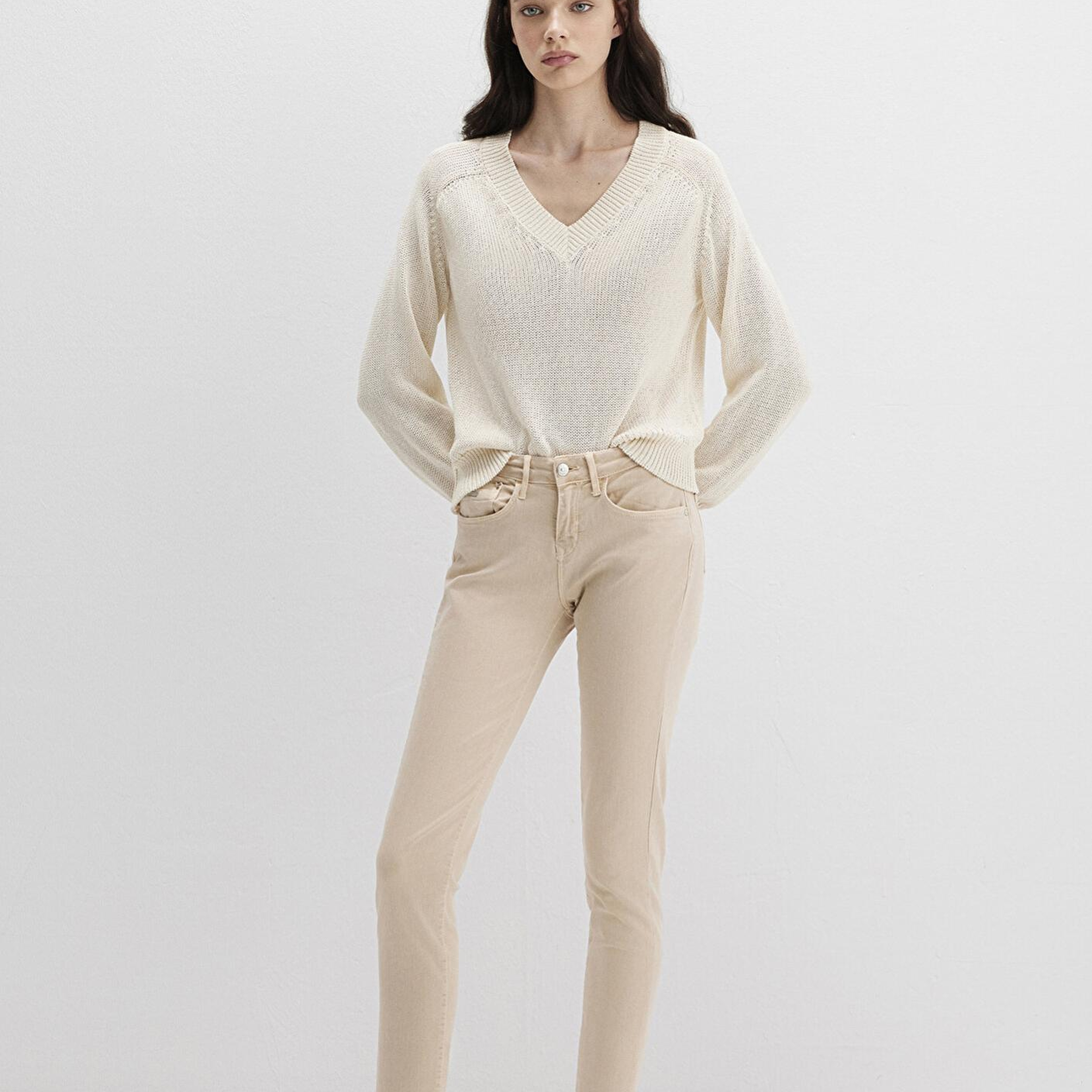 Mavi Ada Mavi Premium Krem Gabardin Pantolon 1020586447