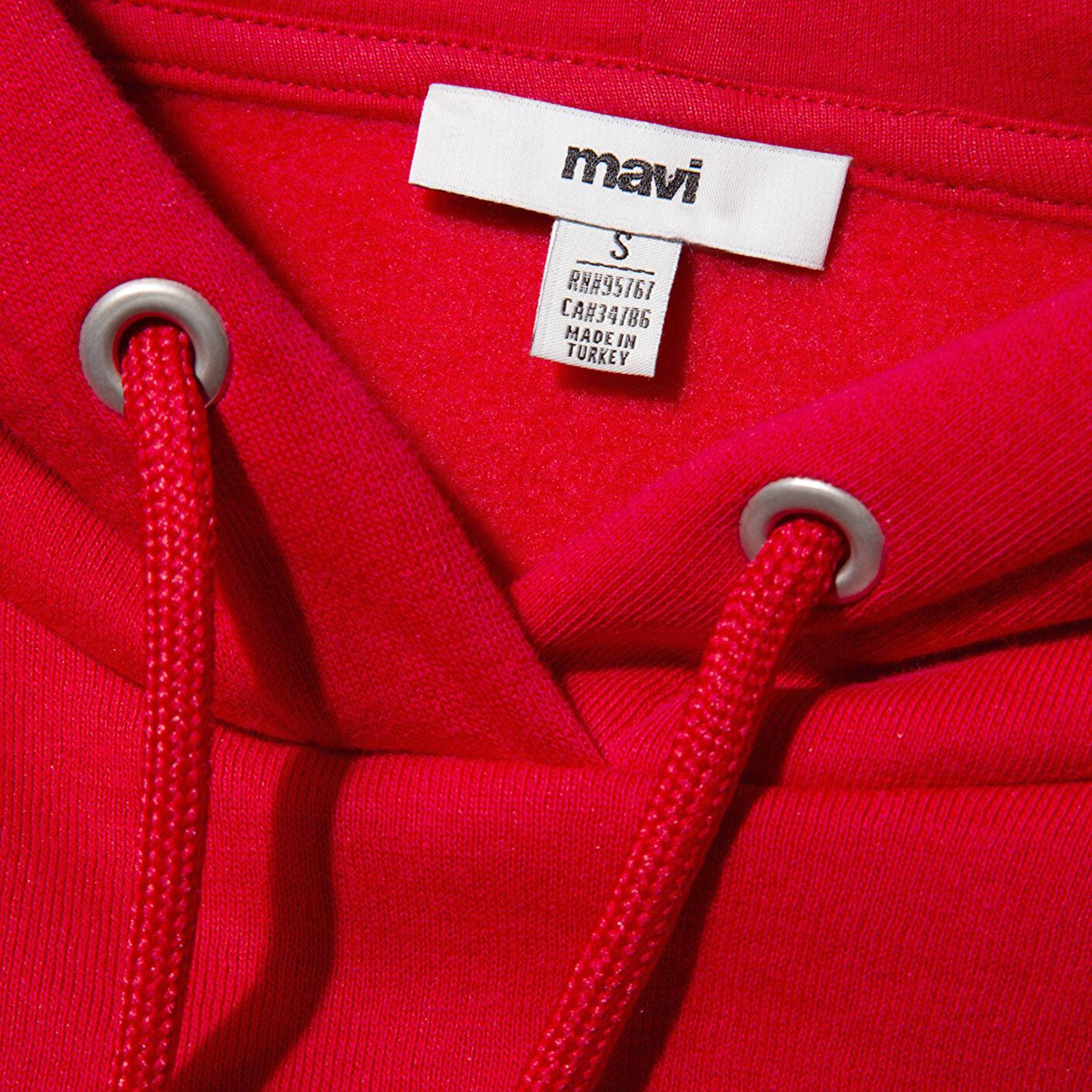 Mavi Mavi Logo Baskılı Kapüşonlu Kırmızı Sweatshirt 168334-35476