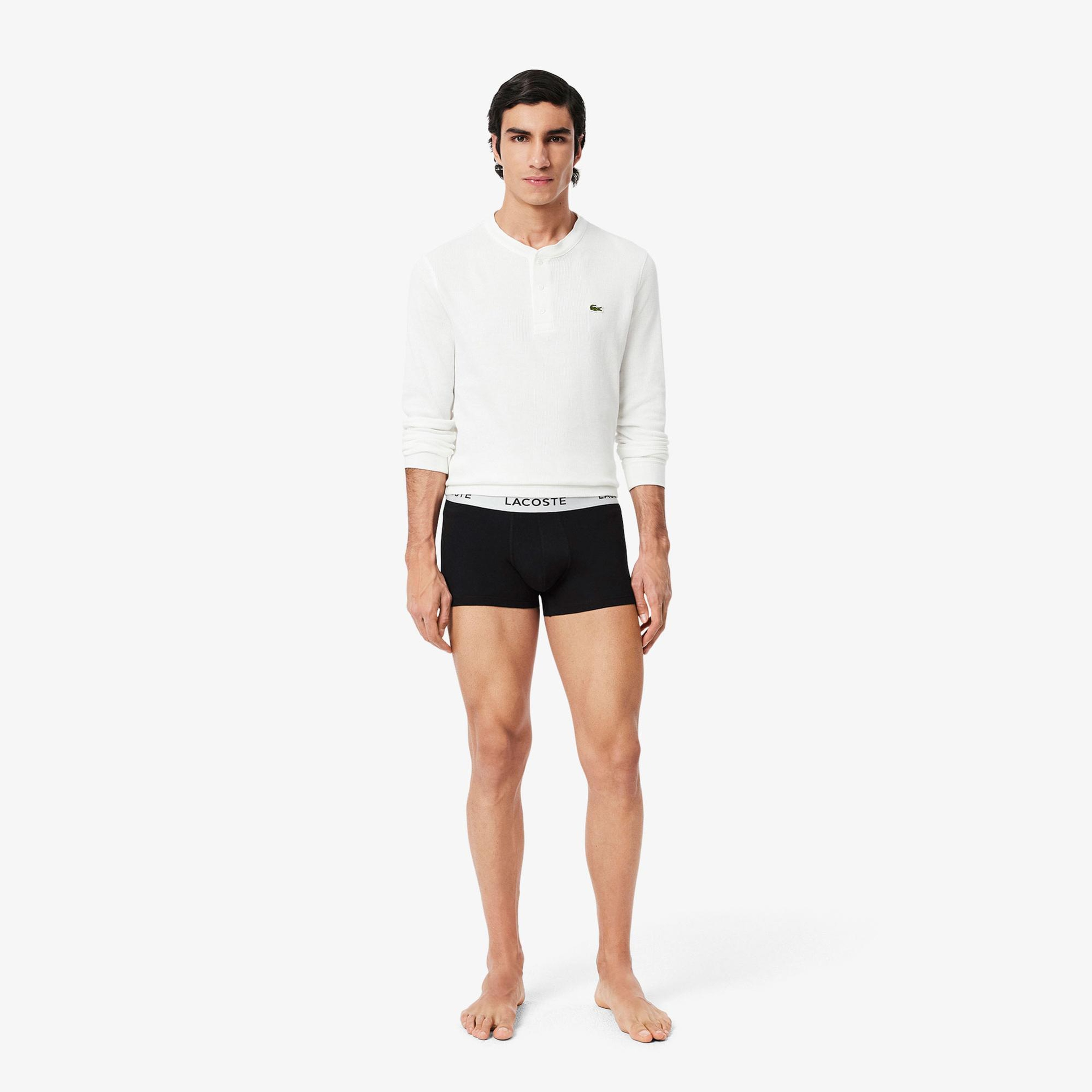 Lacoste Erkek 3'lü Siyah Boxer