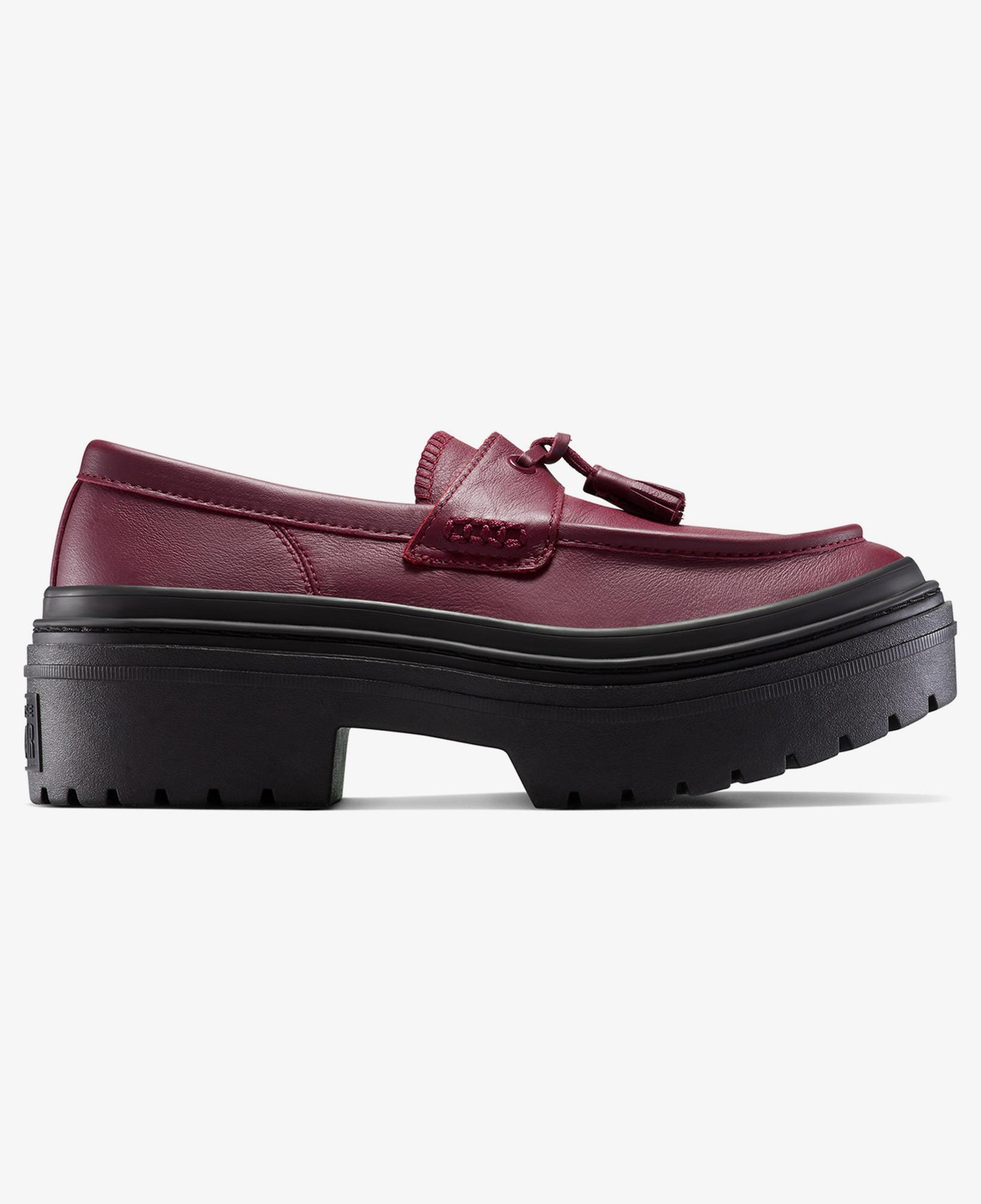 Converse Chuck Taylor All Star Lugged Heel Kadın Bordo Deri Platform Loafer Ayakkabı