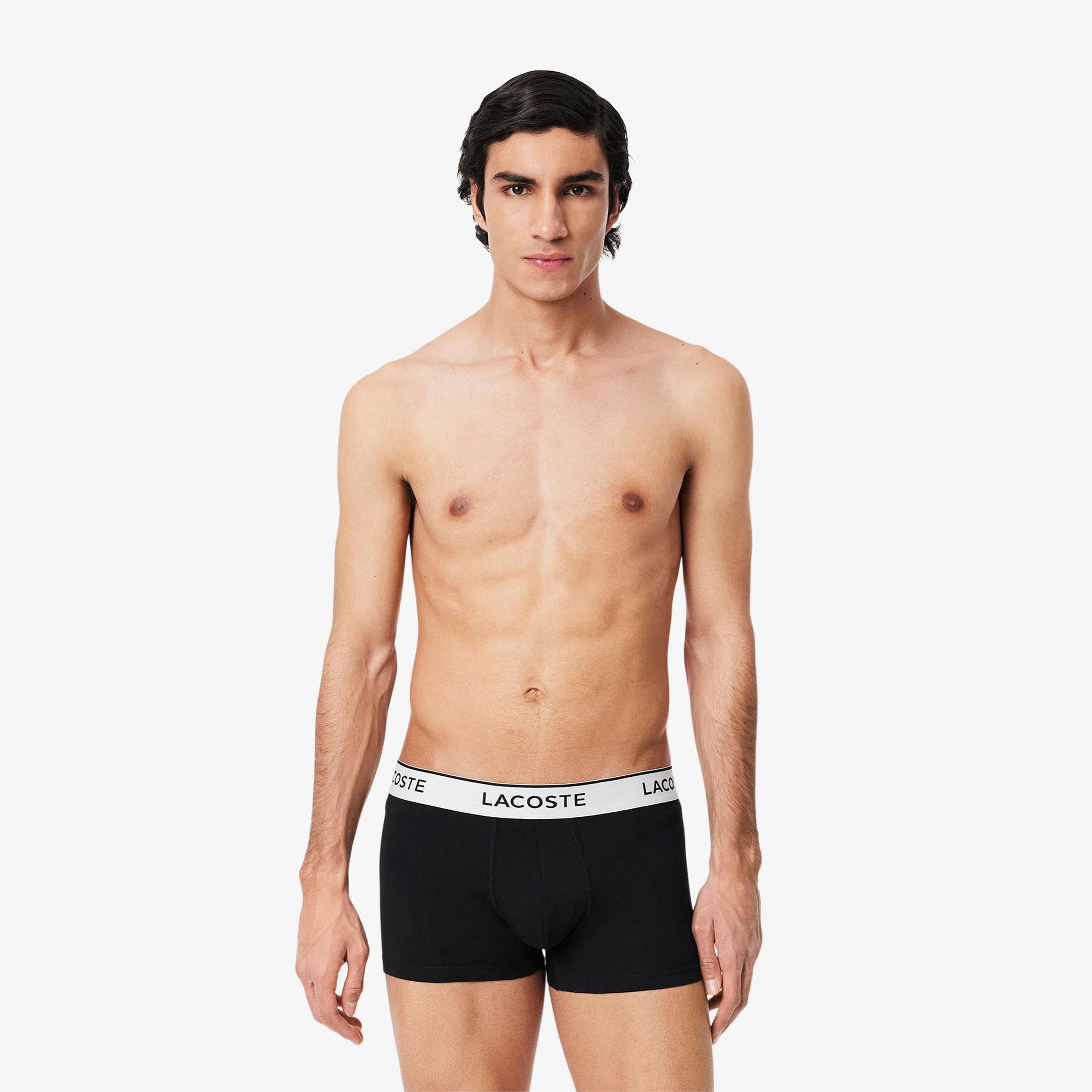 Lacoste Erkek 3'lü Siyah Boxer