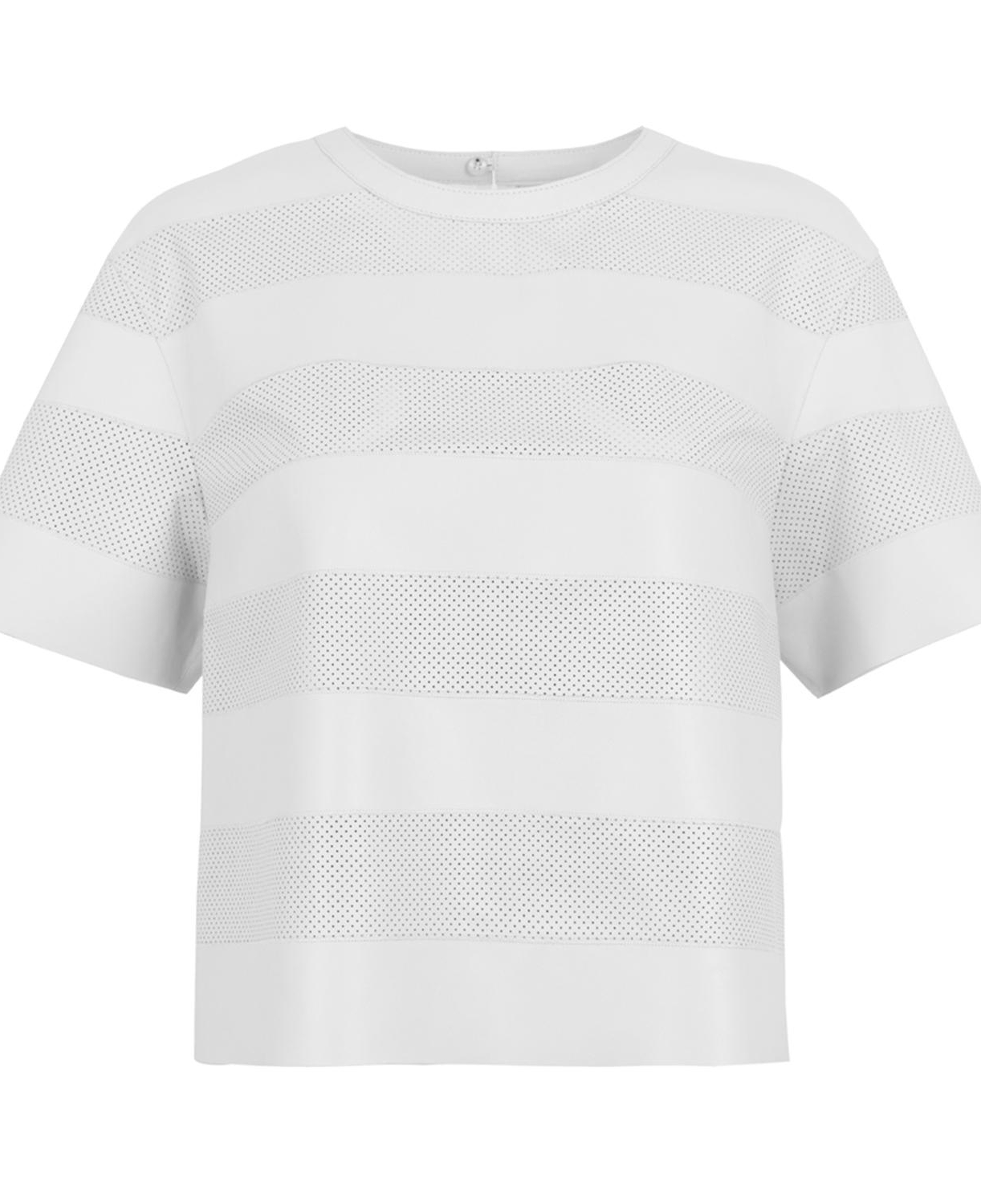 Linea Beyaz Kadın Perforeli Süet Deri Crop Bluz