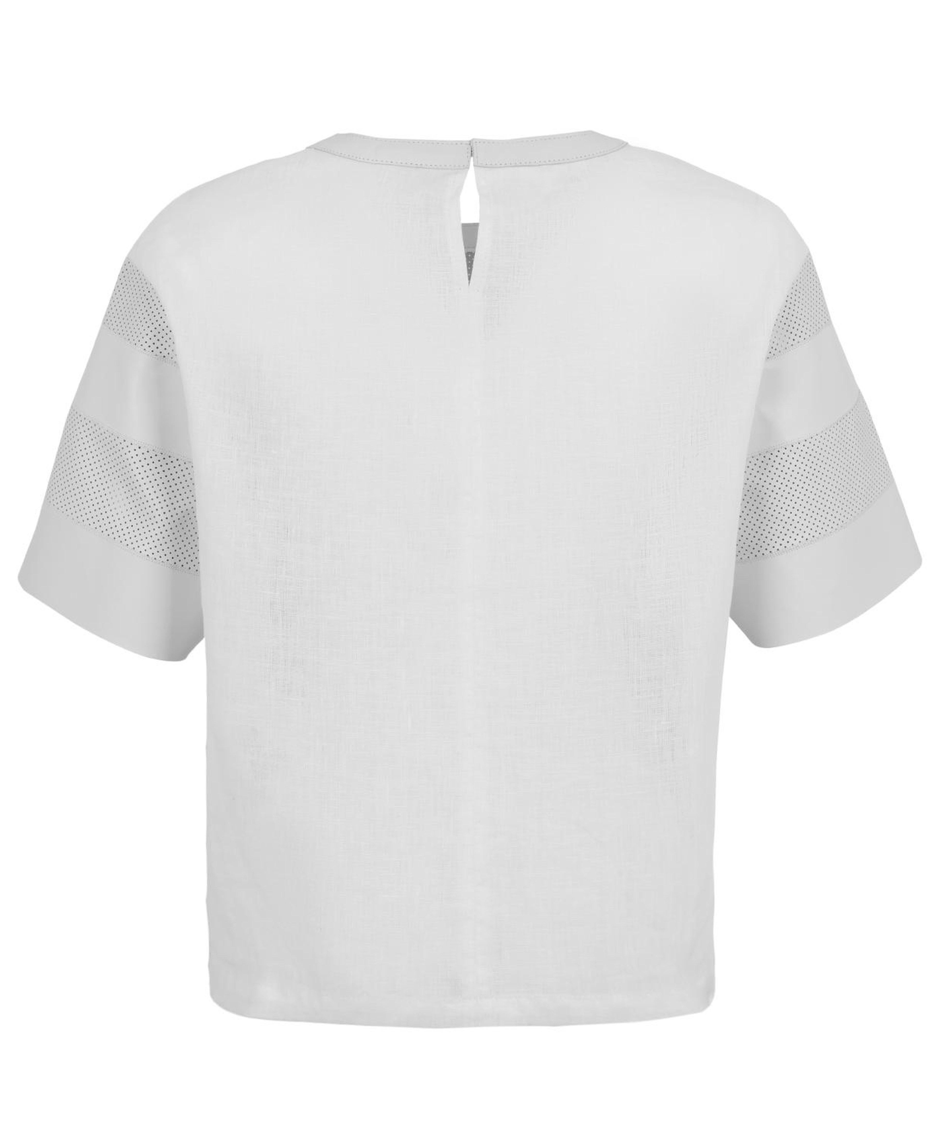 Linea Beyaz Kadın Perforeli Süet Deri Crop Bluz