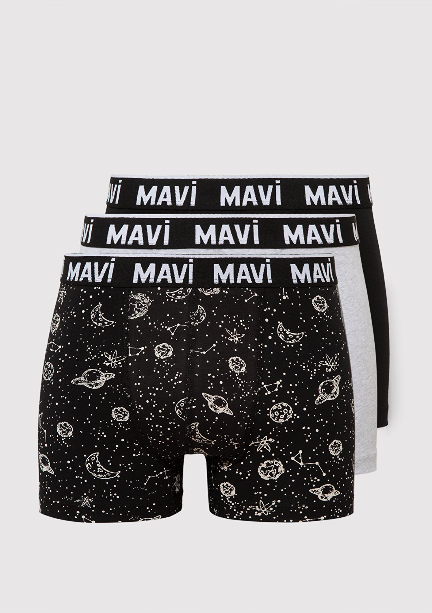 Mavi 3lü Baskılı Boxer 0911219-900