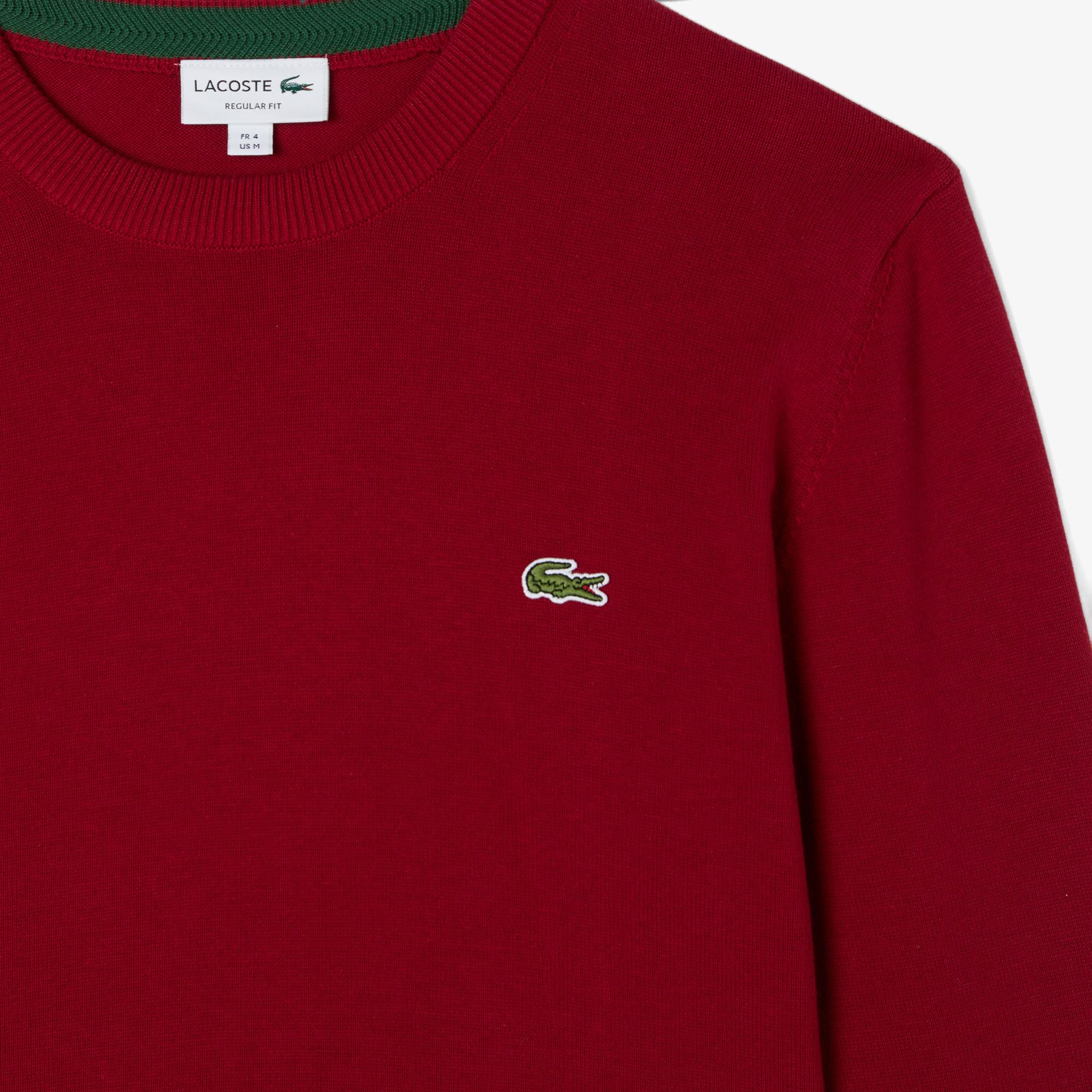 Lacoste Erkek Regular Fit Bisiklet Yaka Kırmızı Kazak