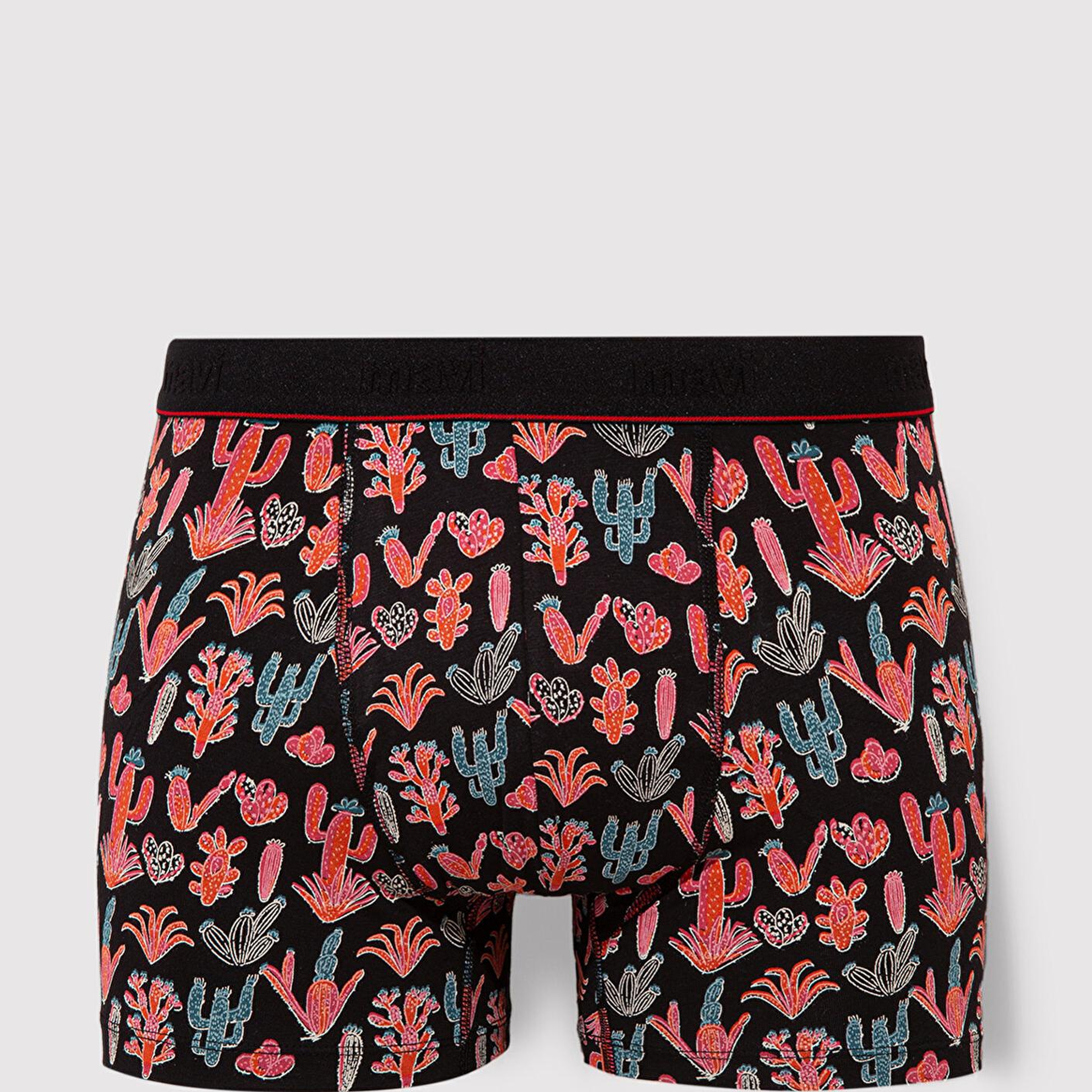 Mavi Kaktüs Baskılı Siyah Boxer 091122-900