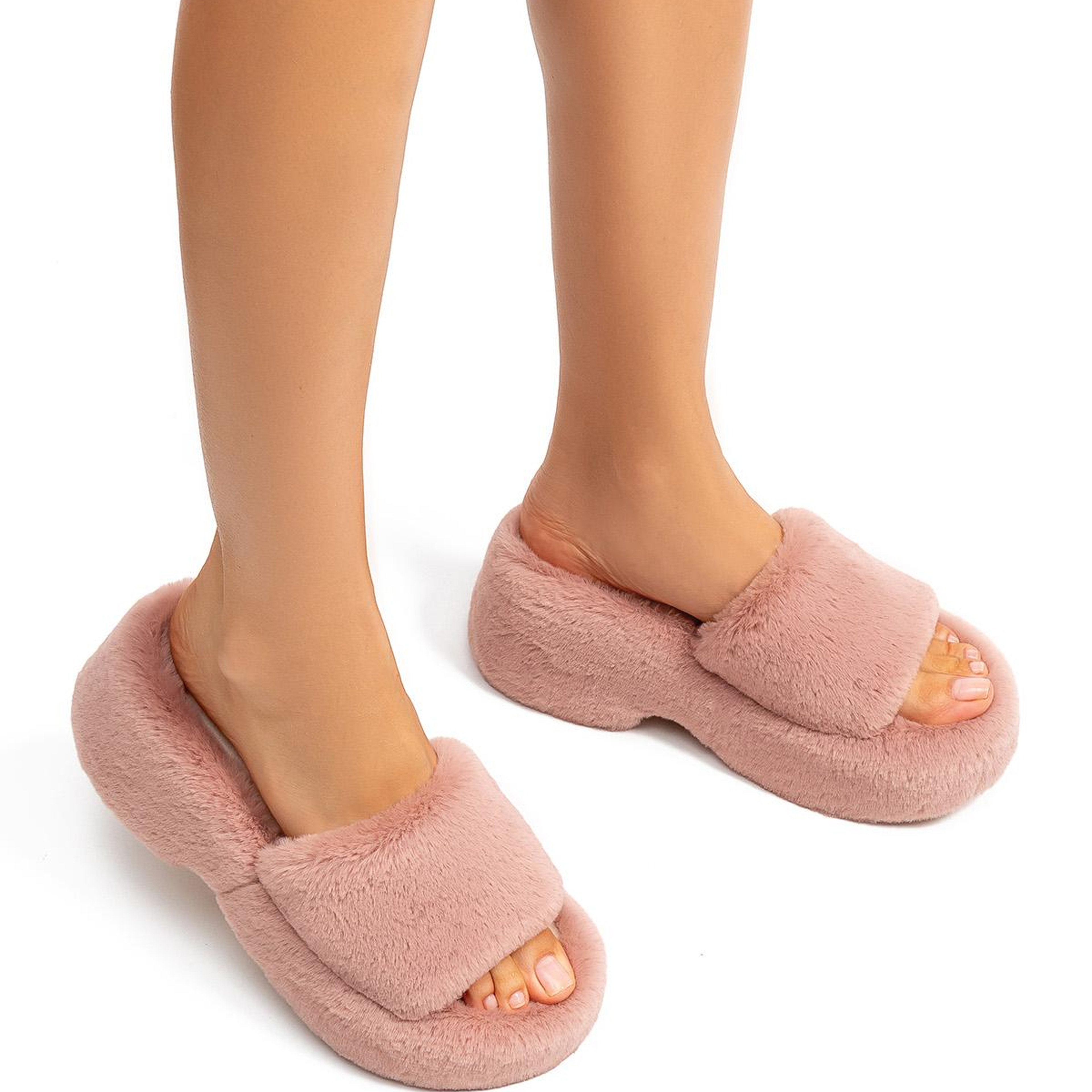 Lili Peluş Kadın Topuklu Ev Terliği Pembe 36/40