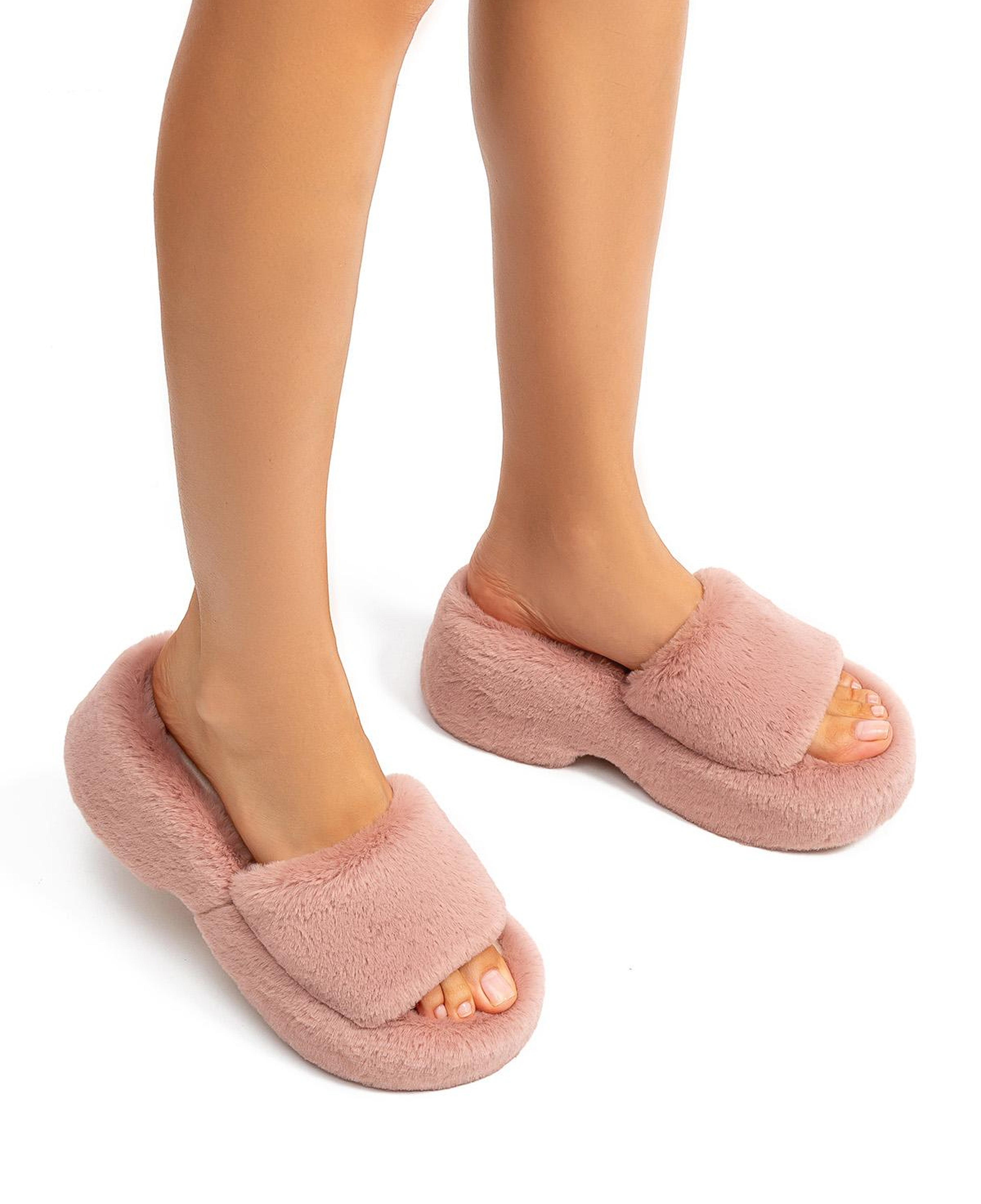 Lili Peluş Kadın Topuklu Ev Terliği Pembe 36/40