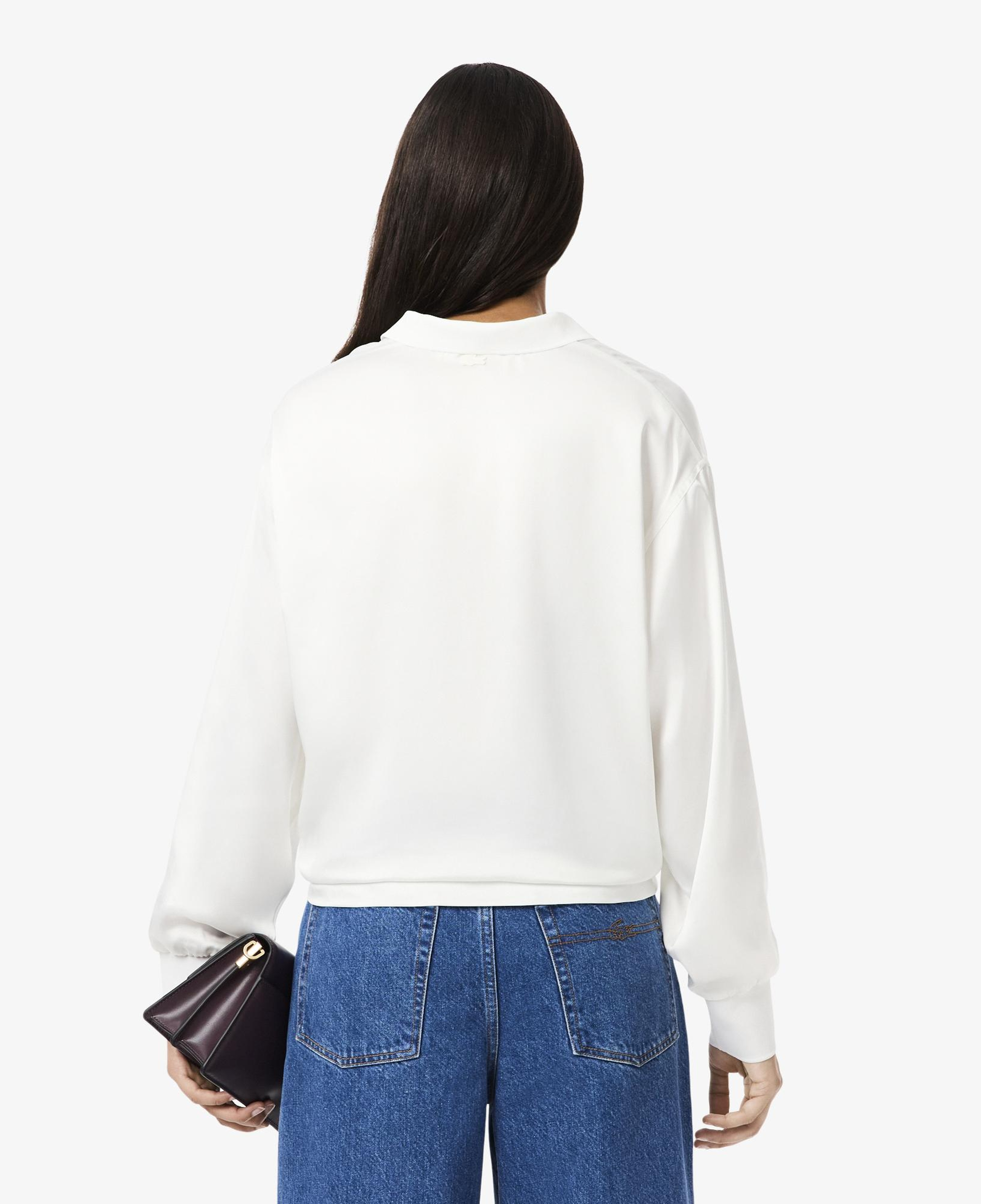 Lacoste Kadın Oversize Fit Polo Yaka Beyaz Gömlek