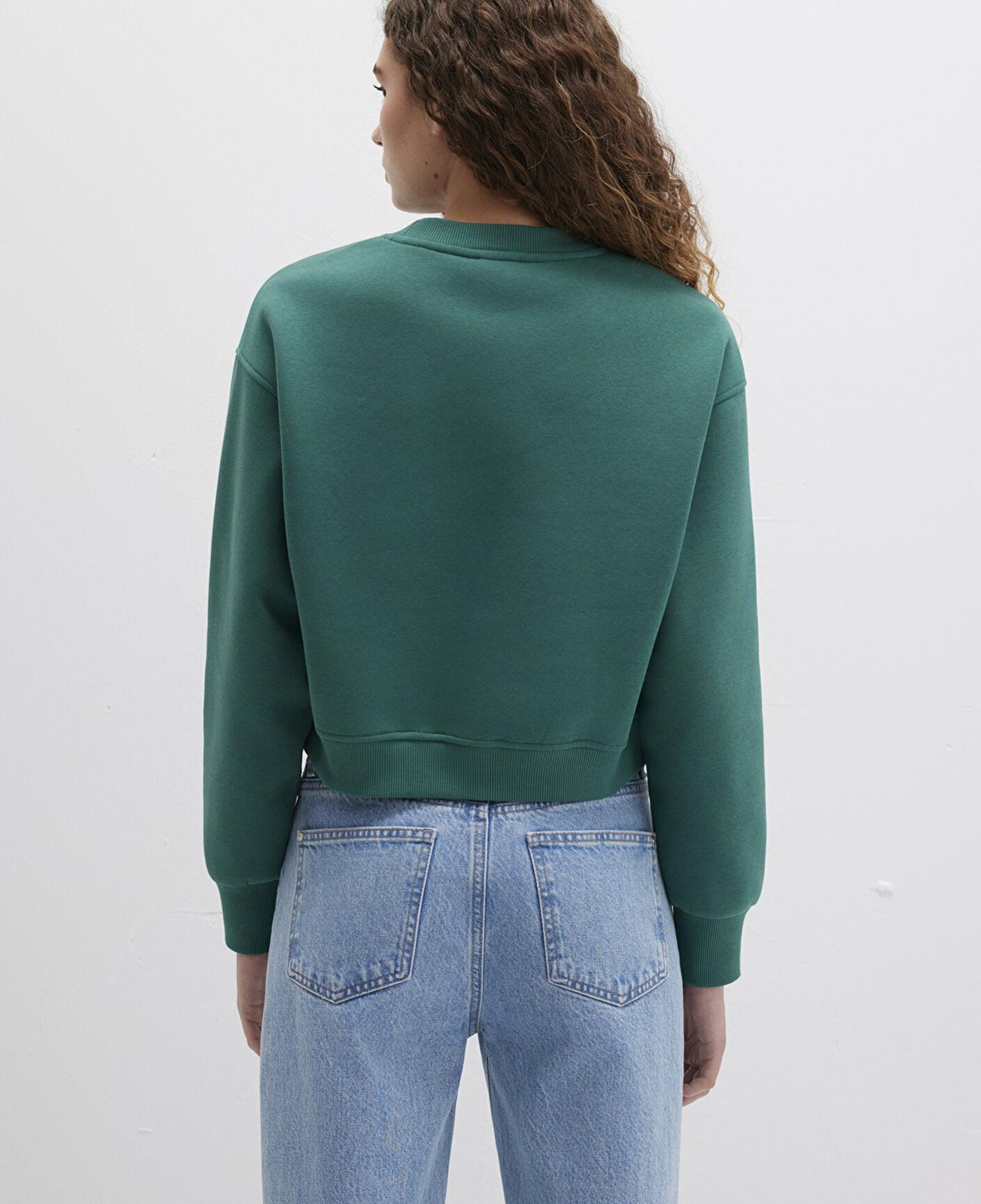 Mavi Mavi Logo Baskılı Yeşil Crop Sweatshirt 1611601-71874