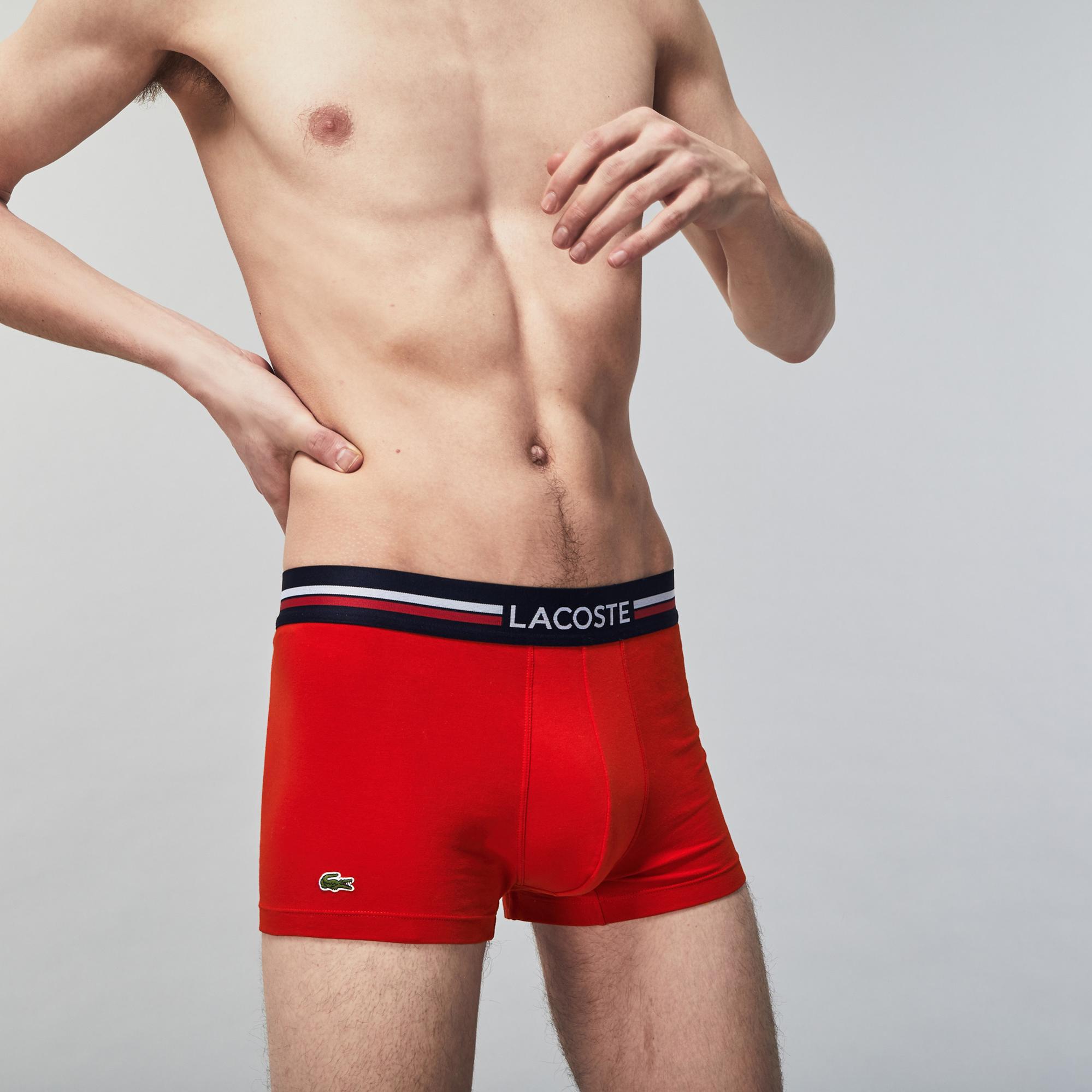 Lacoste Active Erkek 3'lü Lacivert/Kırmızı/Gri Boxer