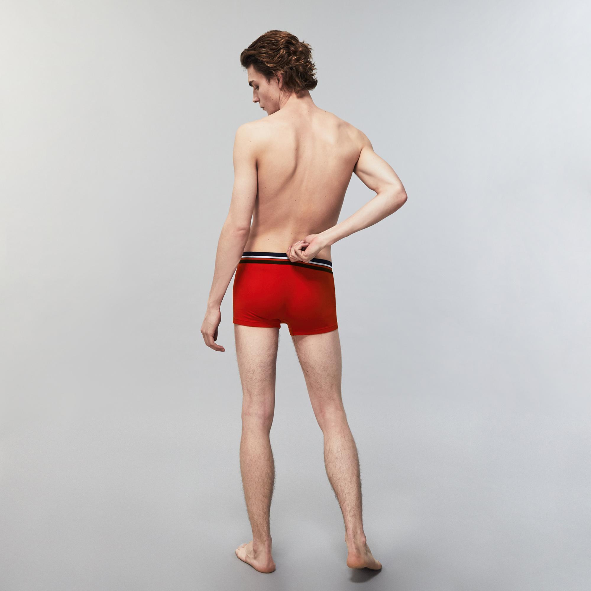 Lacoste Active Erkek 3'lü Lacivert/Kırmızı/Gri Boxer