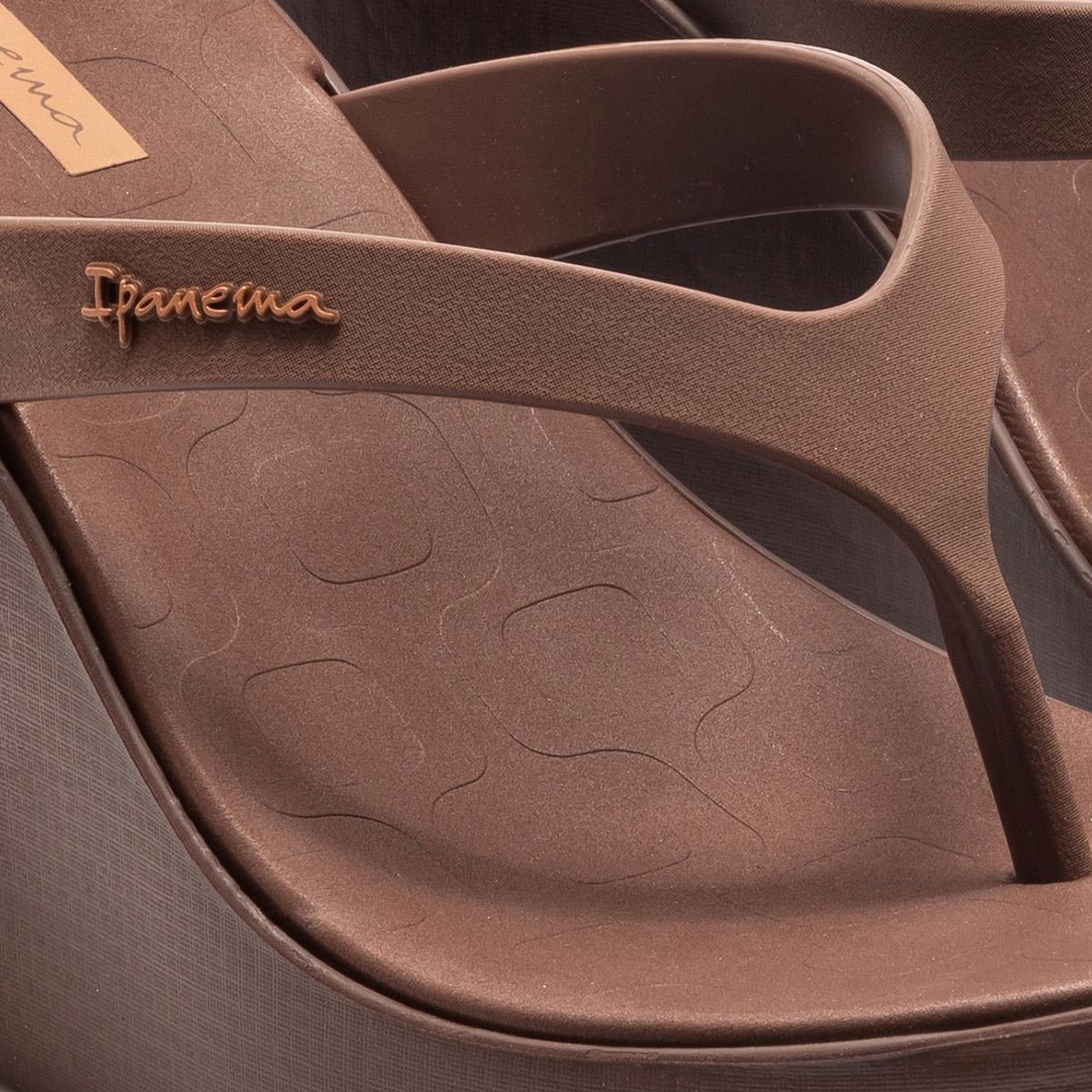 High Fashion Thong Topuklu Kadın Parmak Arası Terlik Kahverengi 35/40