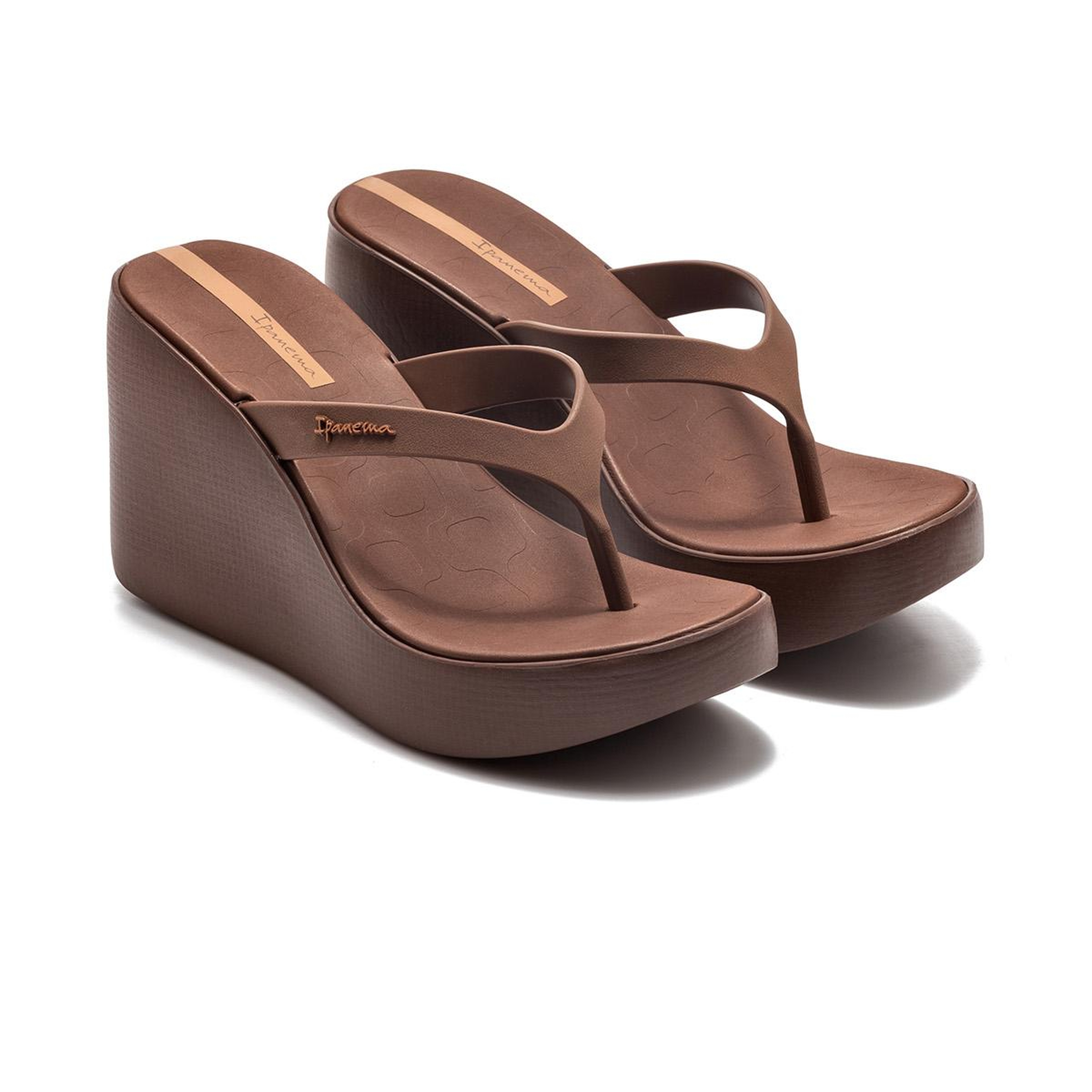 High Fashion Thong Topuklu Kadın Parmak Arası Terlik Kahverengi 35/40