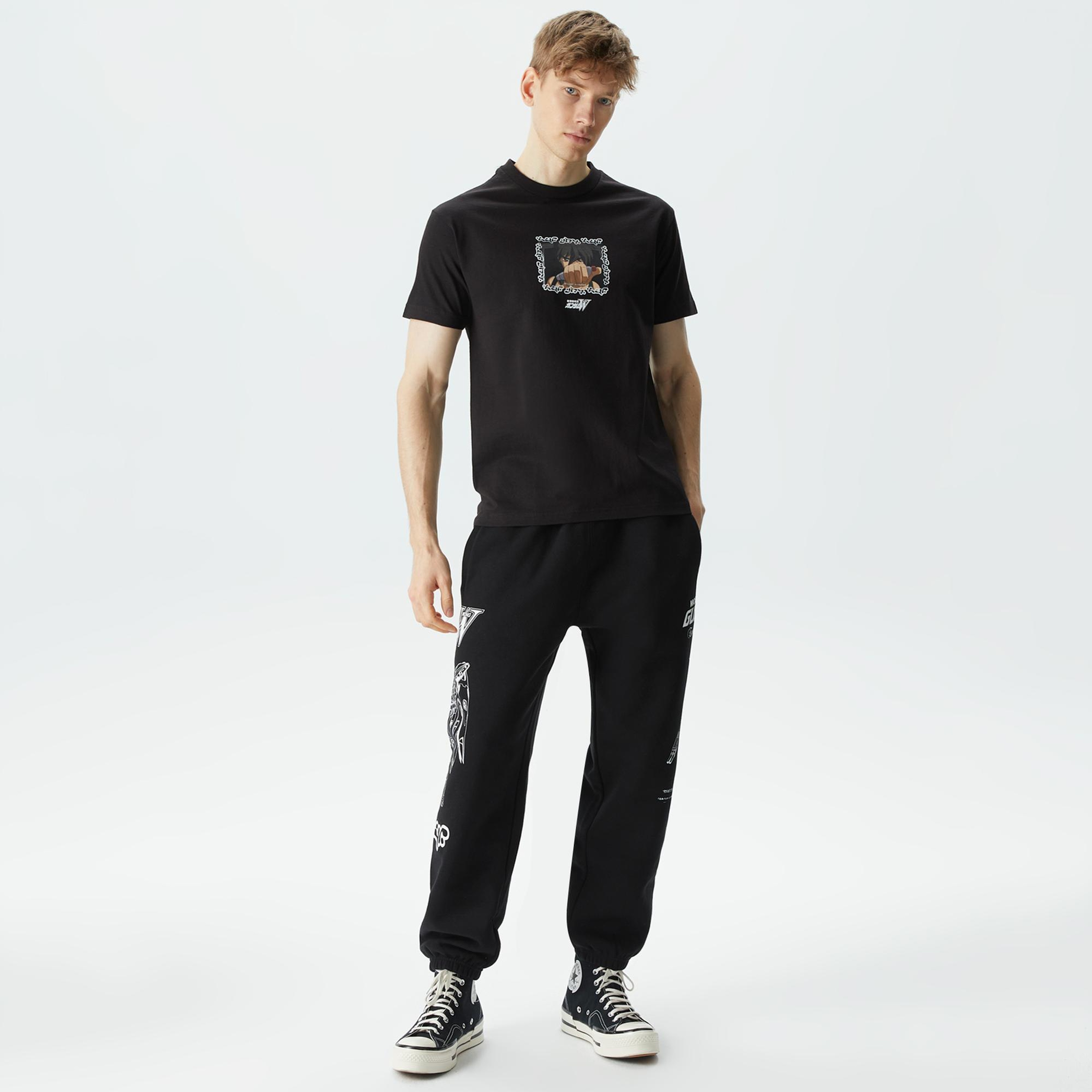 HUF x Gundam Heero Erkek Siyah T-Shirt